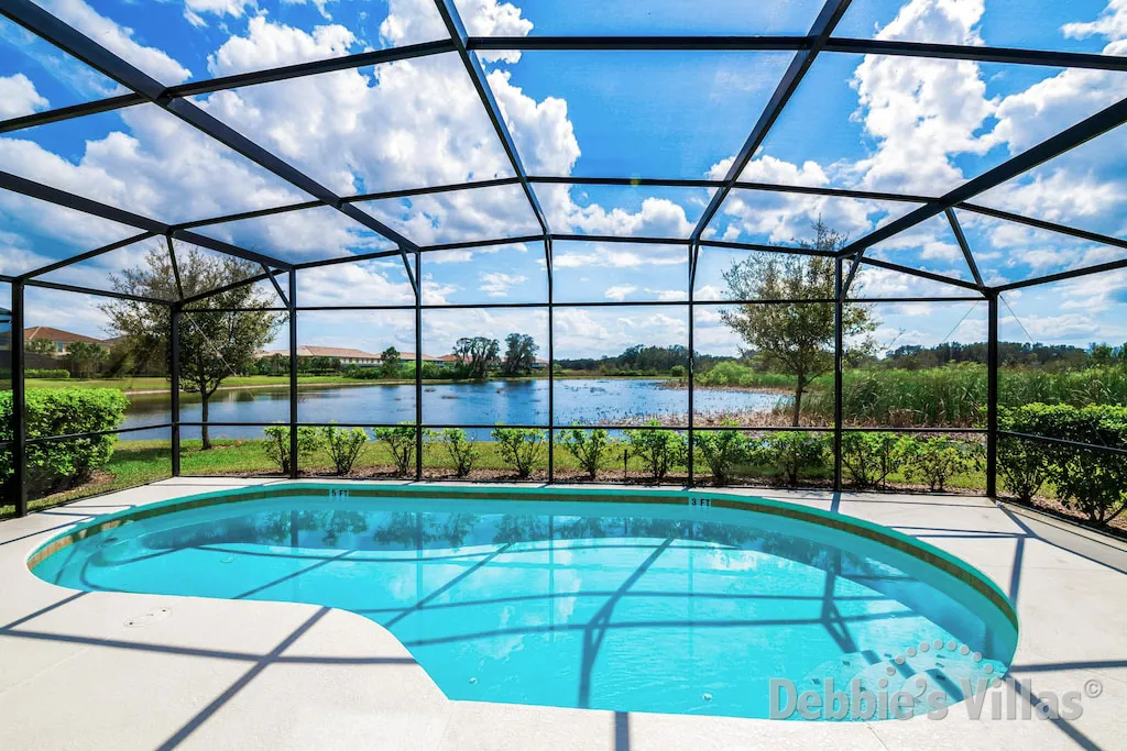 Solterra villa with a large pool and a south-facing lake view