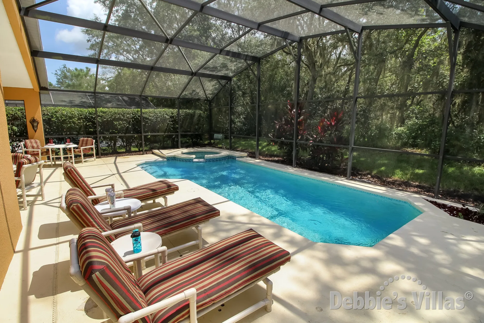 Secluded pool deck on Emerald Island