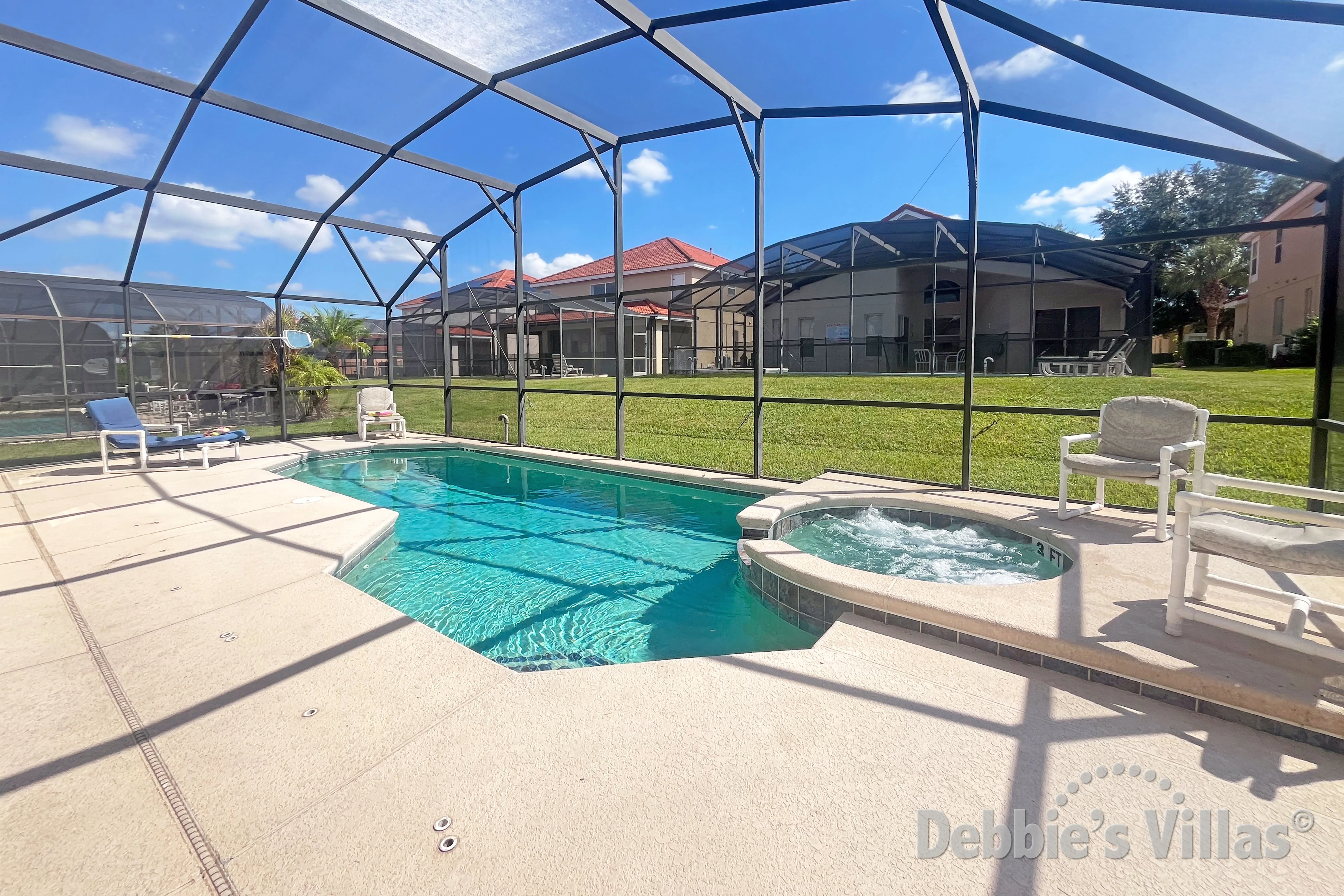 Private pool and spa at this vacation villa on Solana in Davenport