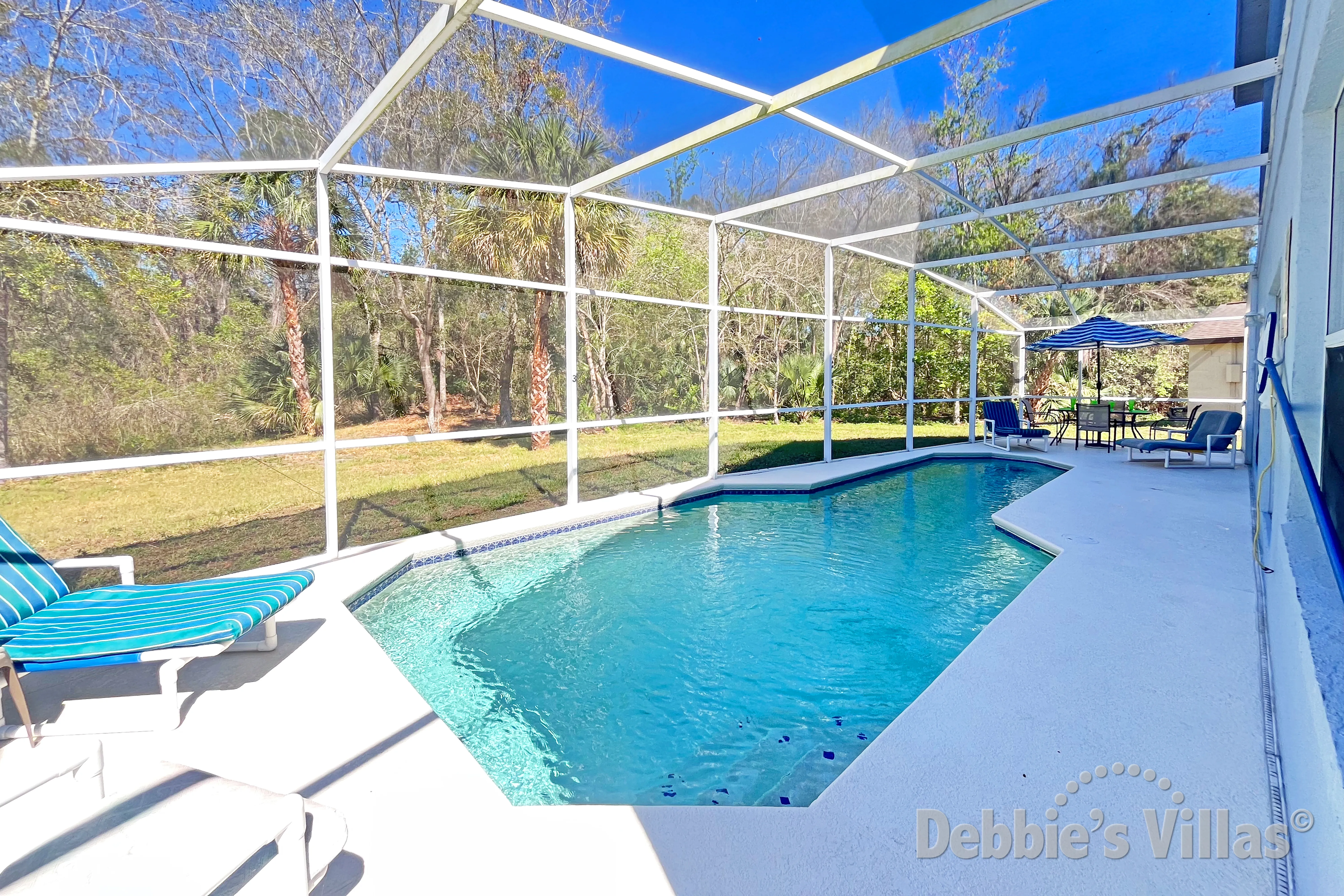 Private pool and spa at this vacation villa on Thousand Oaks in Davenport