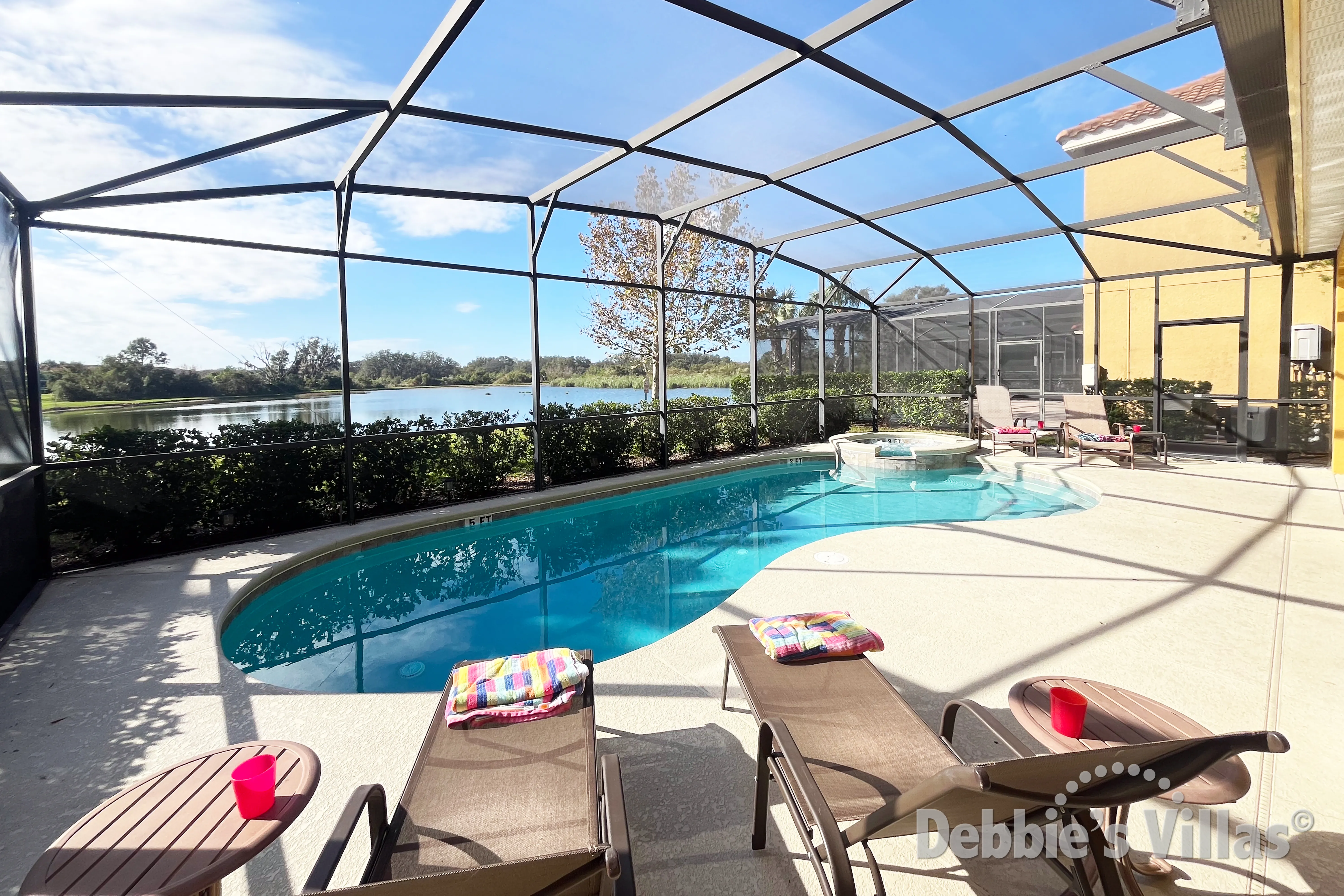 Soak up the sun on this private south-facing pool and spa on Solterra in Davenport