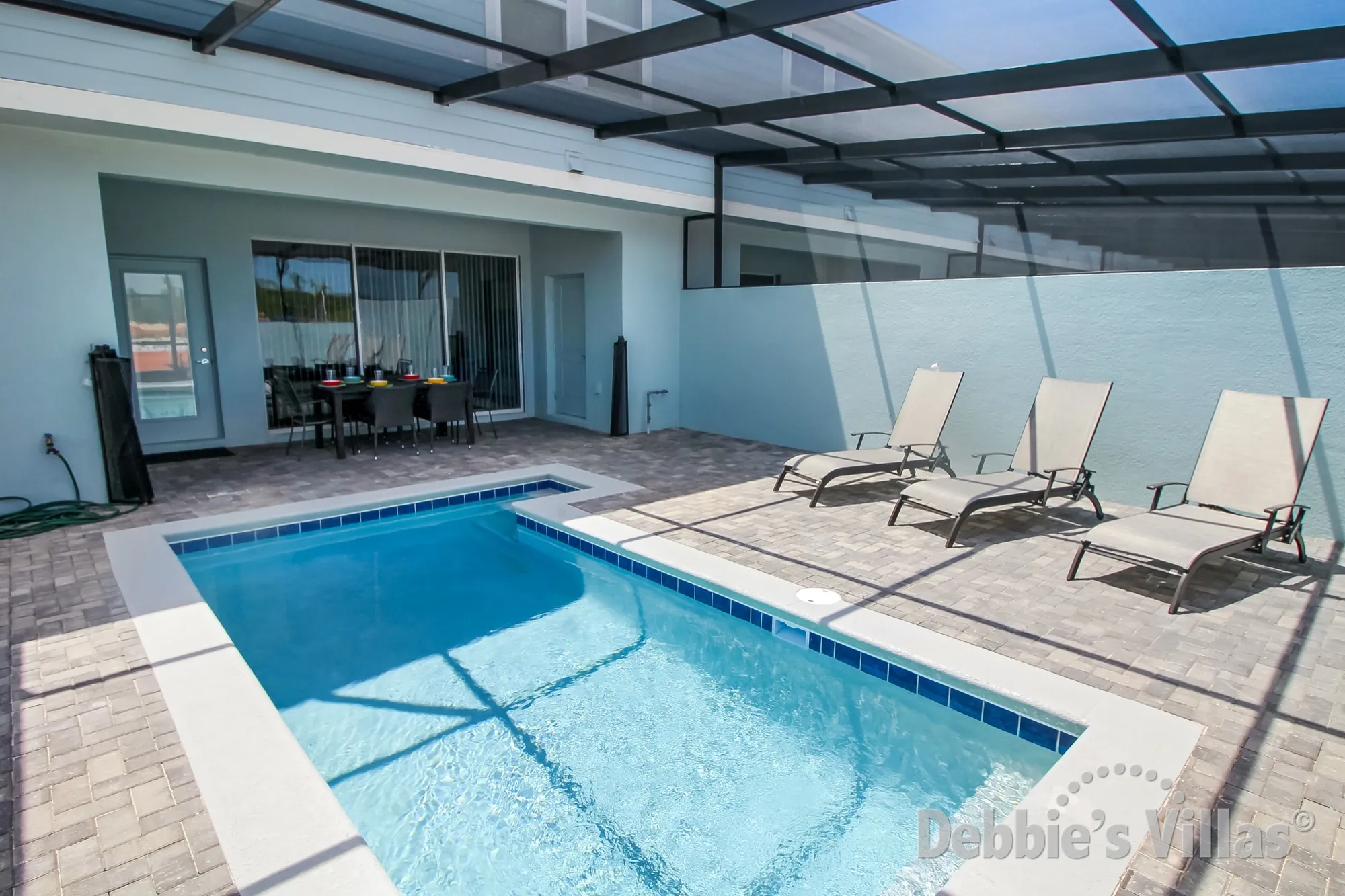 Private splash pool at this Orlando holiday home on the gated resort of Solterra
