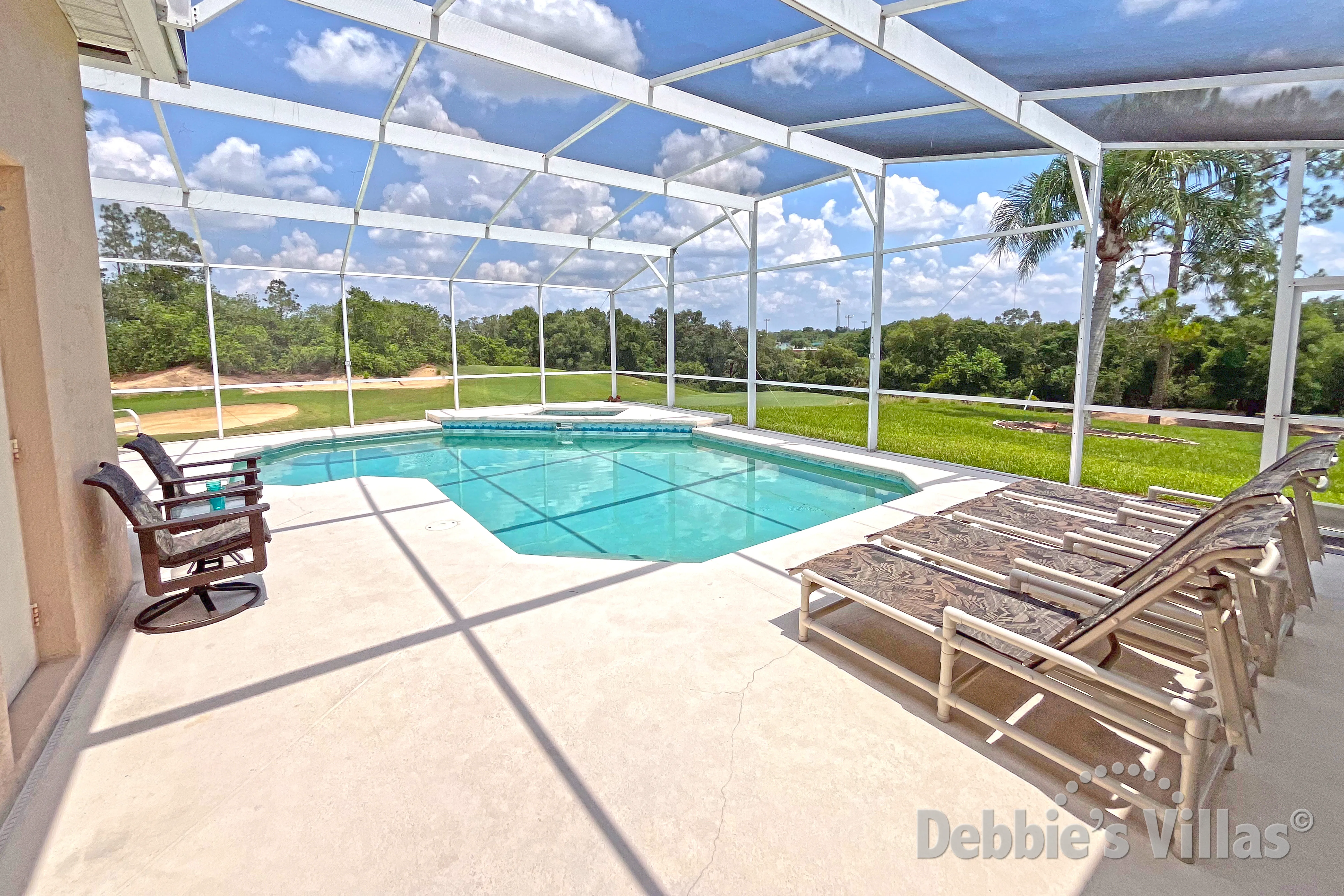Private pool and spa at this vacation villa on Southern Dunes in Haines City 