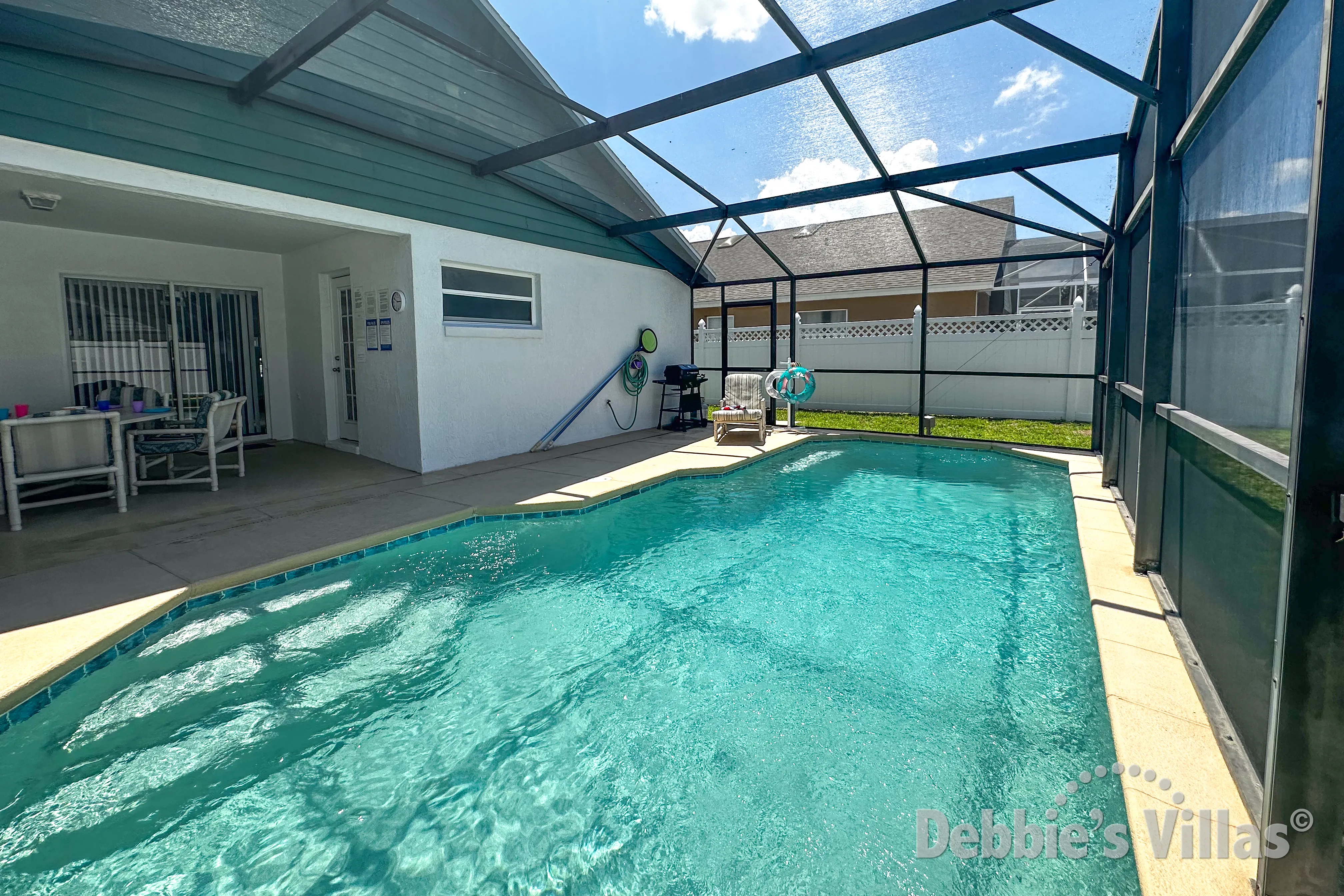 Private and secluded pool at this vacation villa on Indian Creek in Kissimmee
