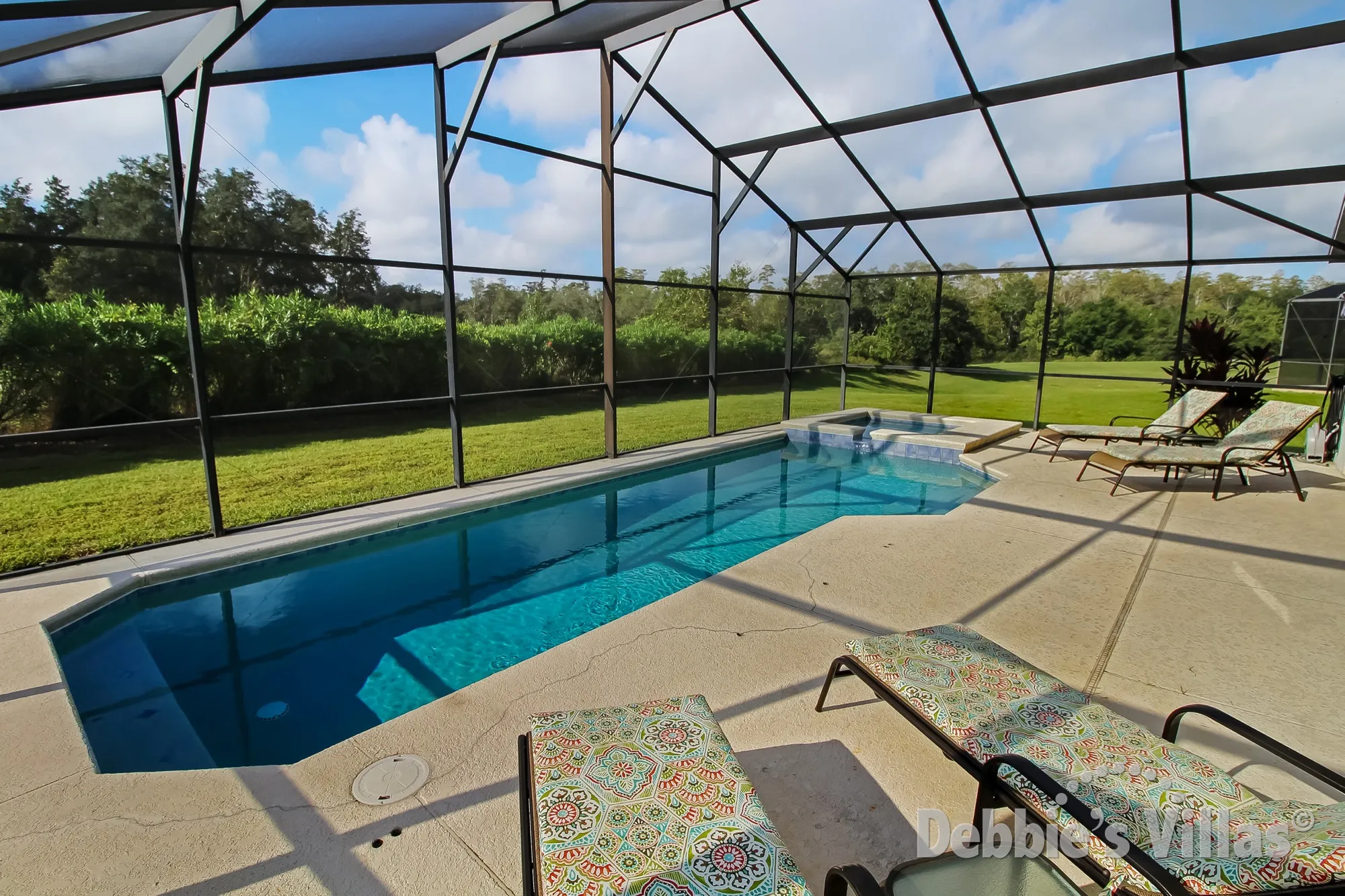 Scenic view from the south-facing private pool deck on Legacy Park