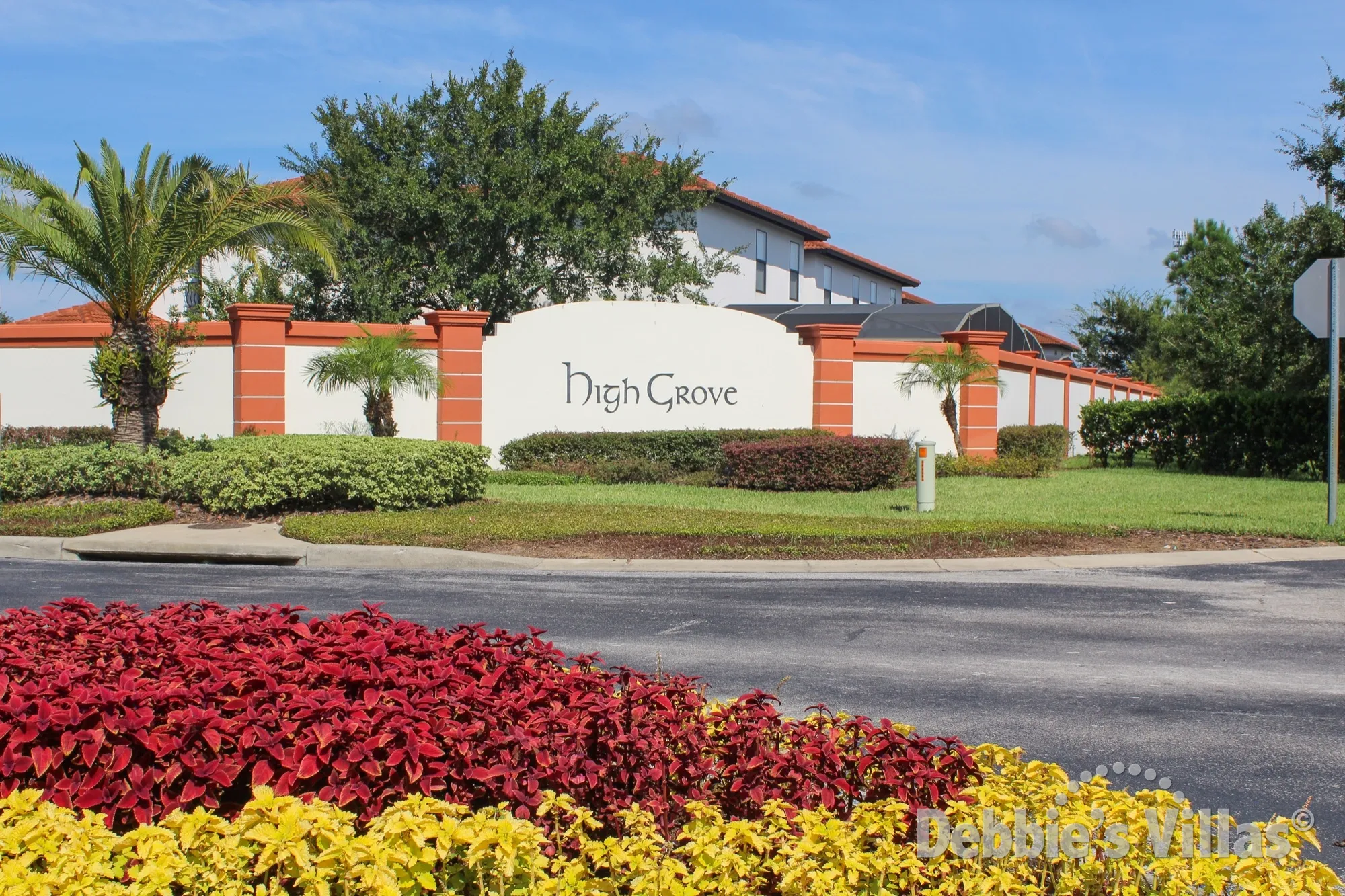 Entrance to the gated villa community of High Grove in Clermont, close to Disney World