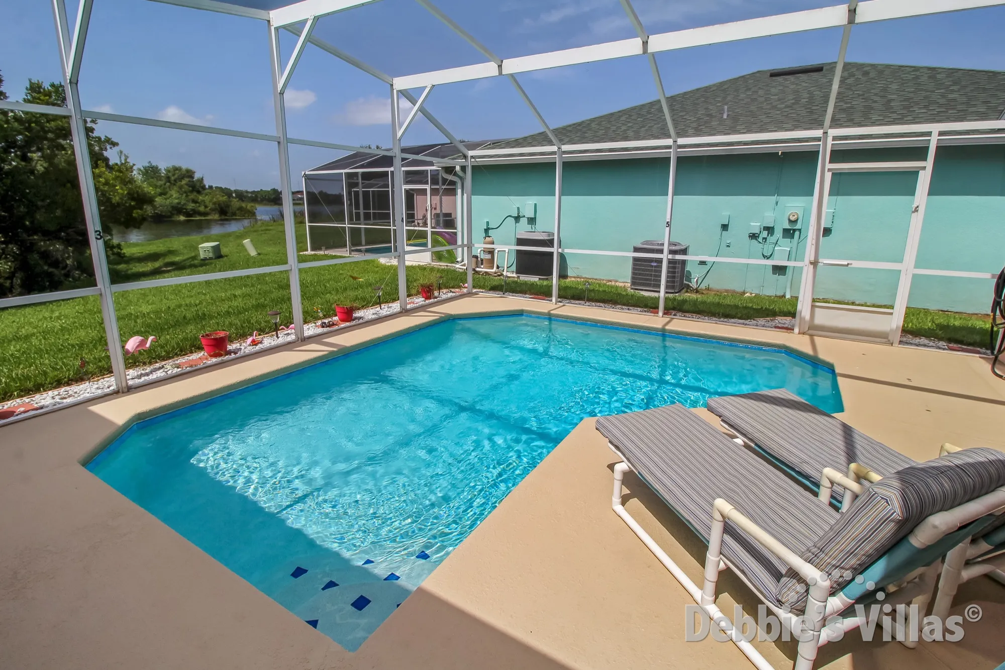 Lake view from the south-facing pool in Davenport