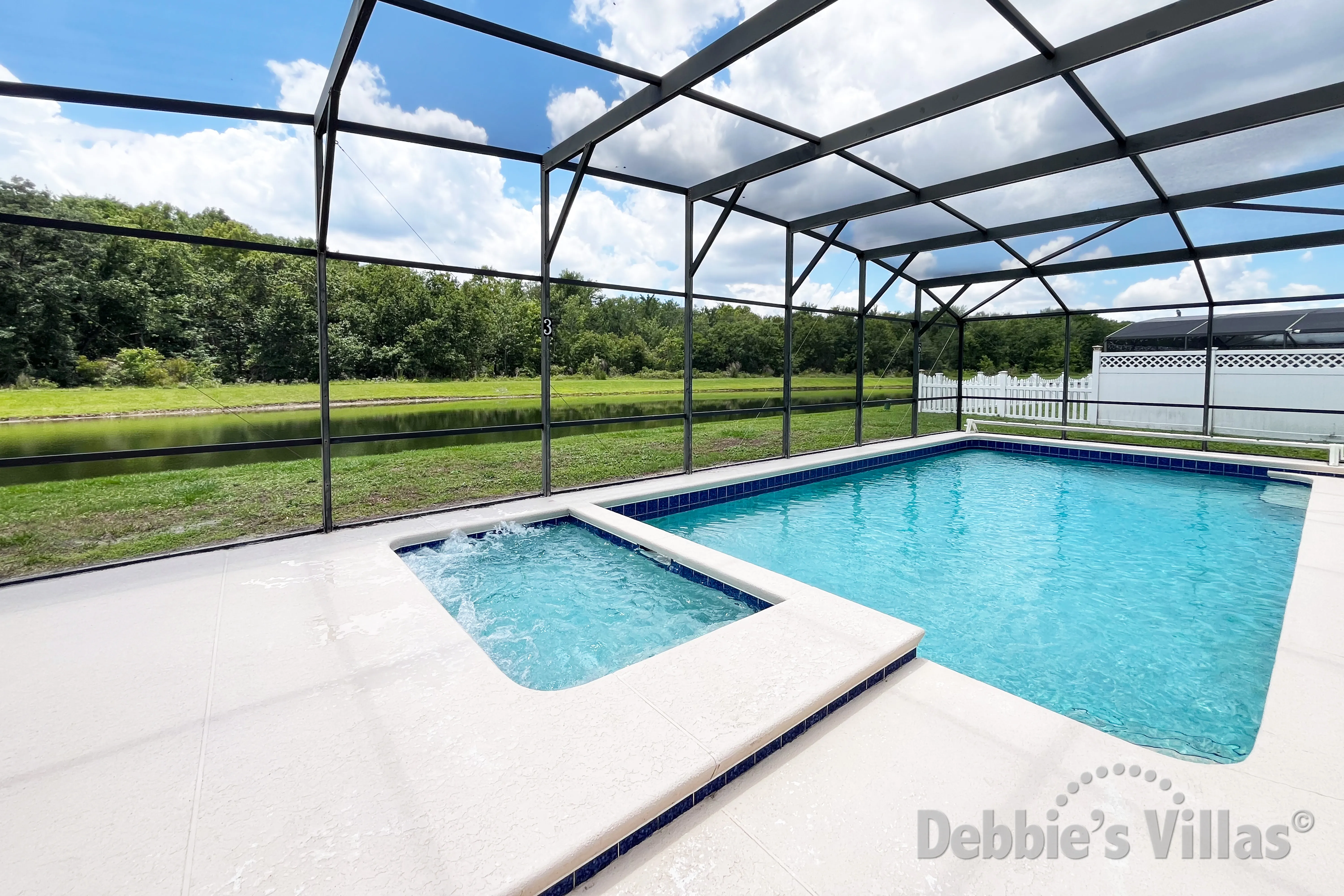 Enjoy a relaxing soak in the spa at this Kissimmee vacation villa 