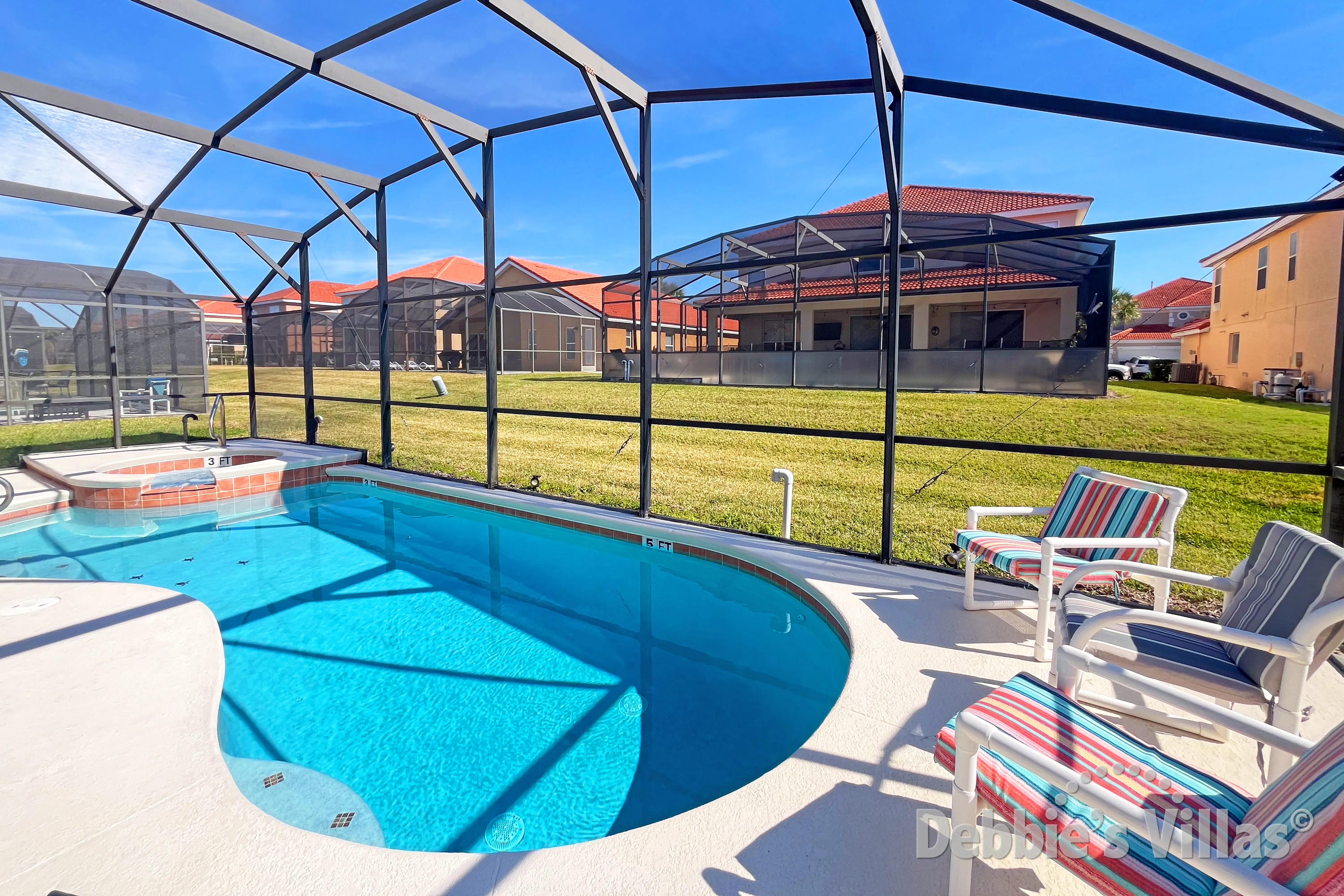 Private pool and spa at this vacation villa on Solana in Davenport