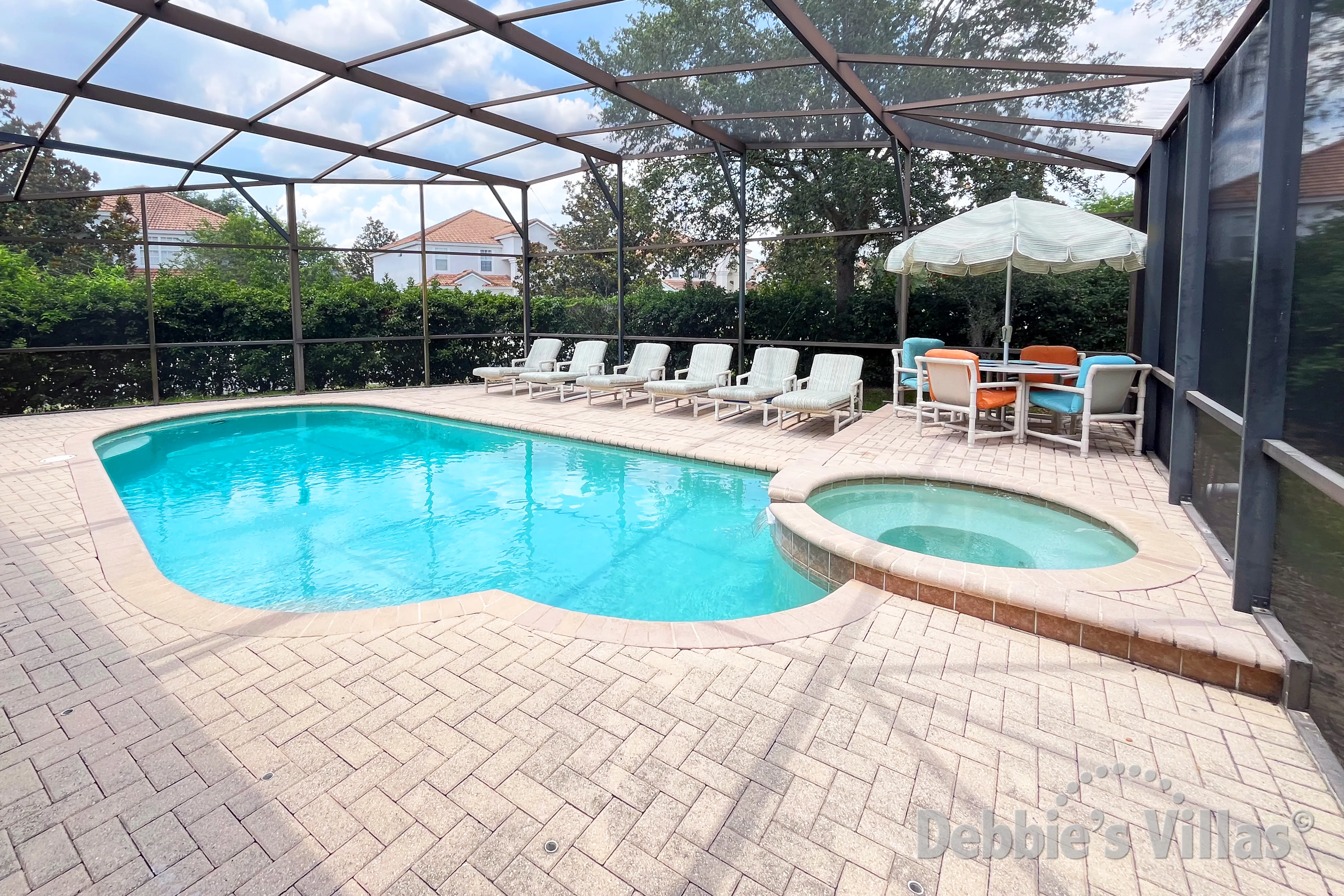 Private pool and spa at this vacation villa on Windsor Hills in Kissimmee 