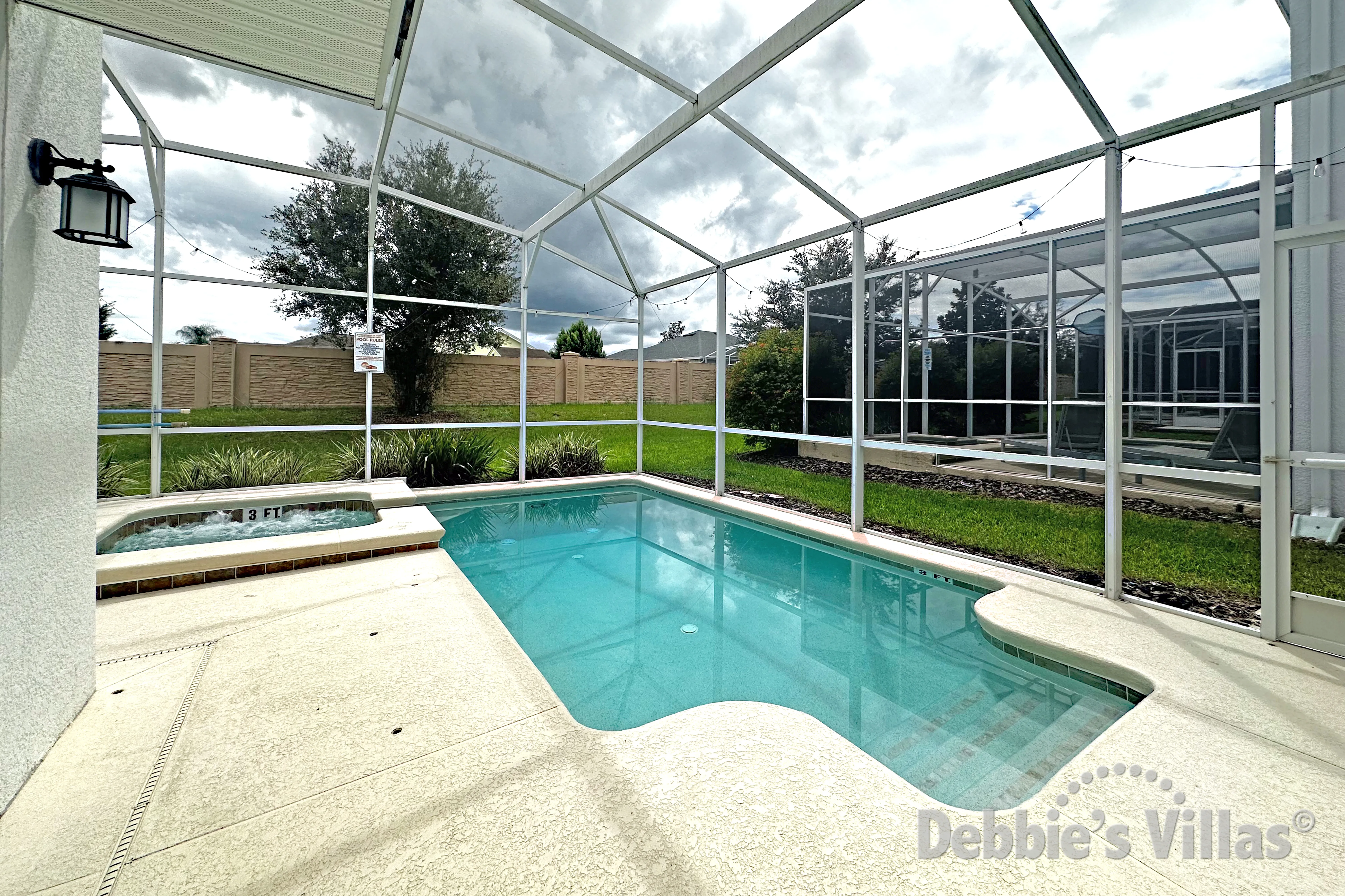 Private south-facing pool and spa at this ChampionsGate vacation villa