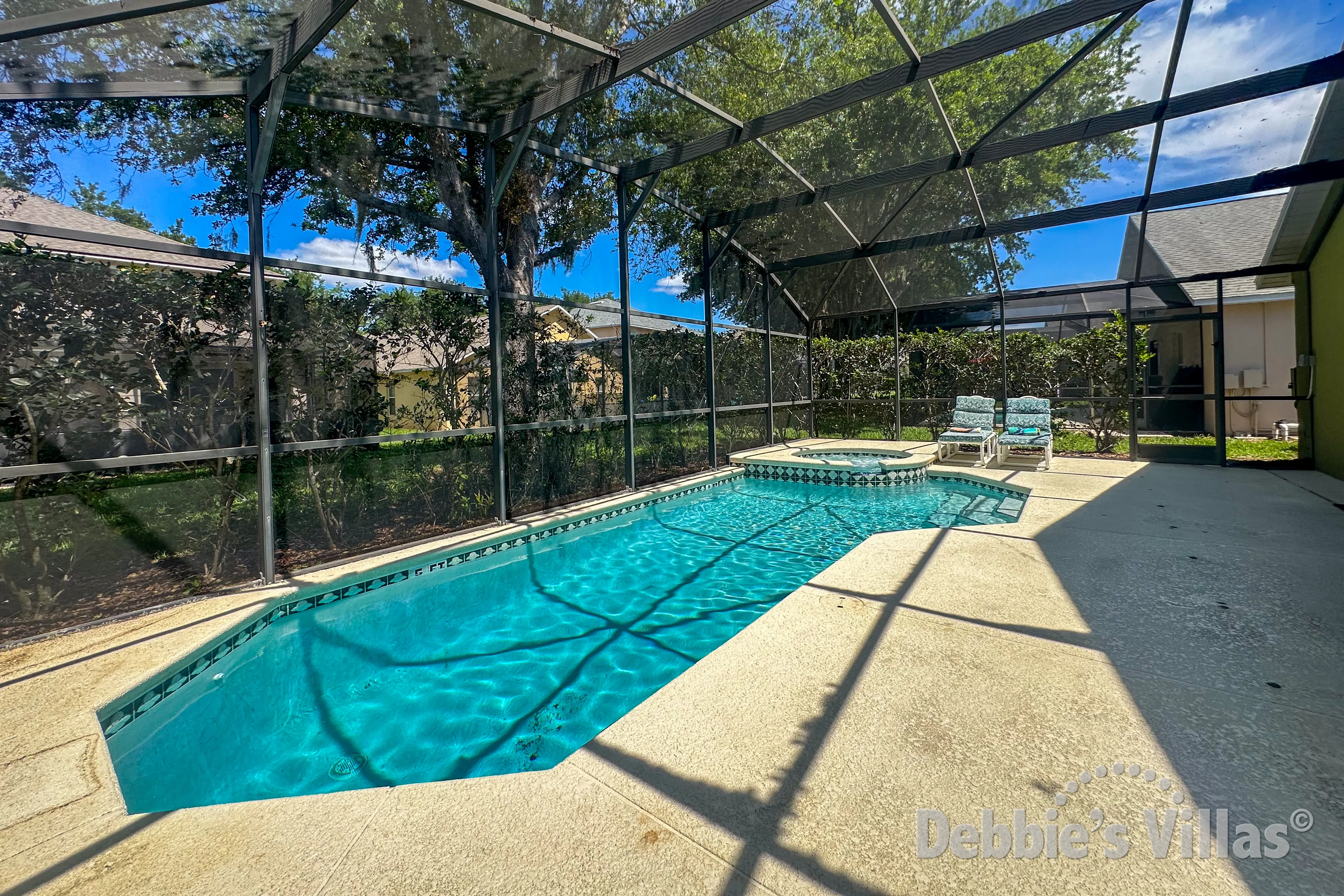 Pool and spa at this vacation villa on Emerald Island in Kissimmee 
