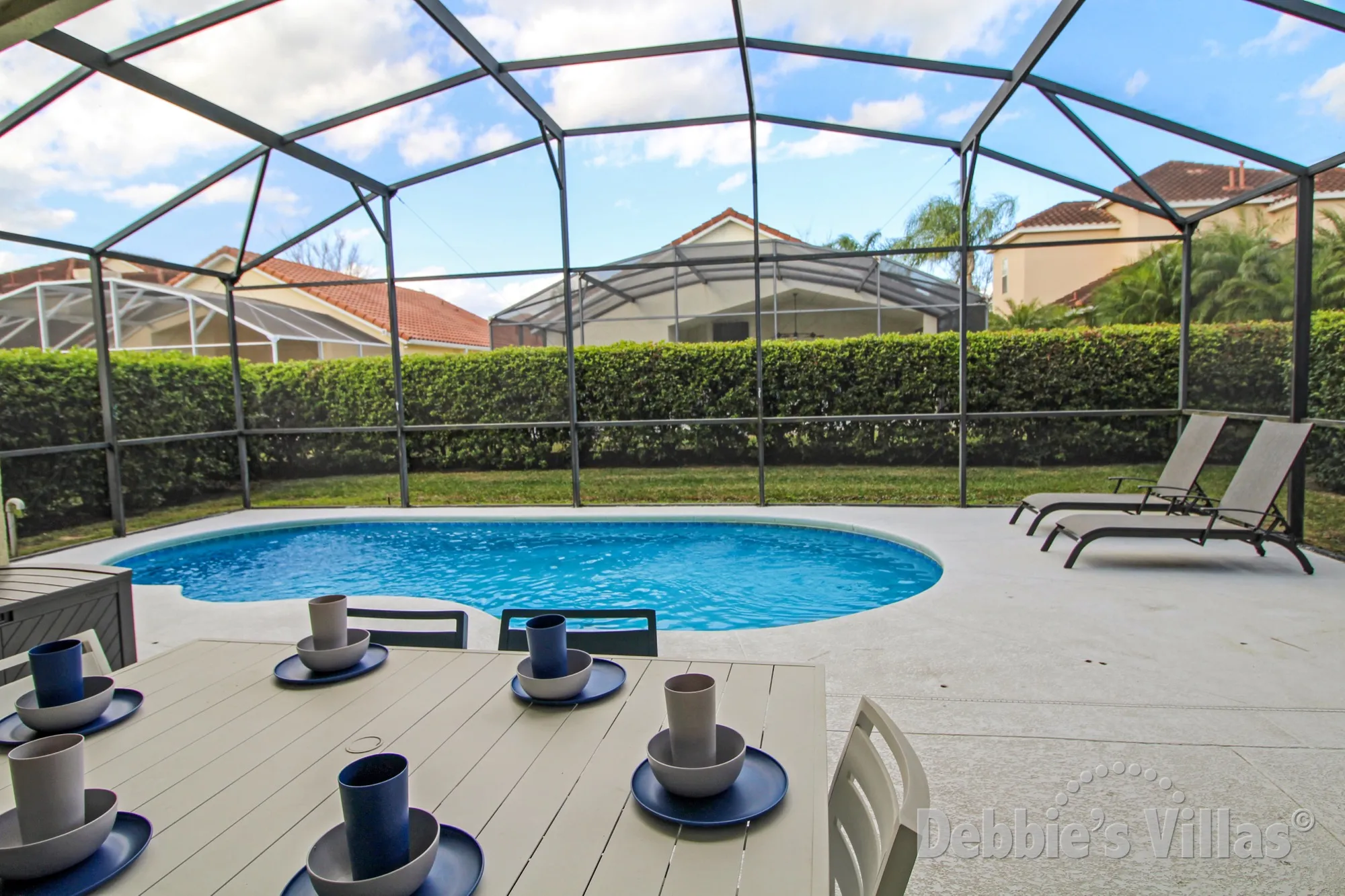 Enjoy breakfast by the pool each morning