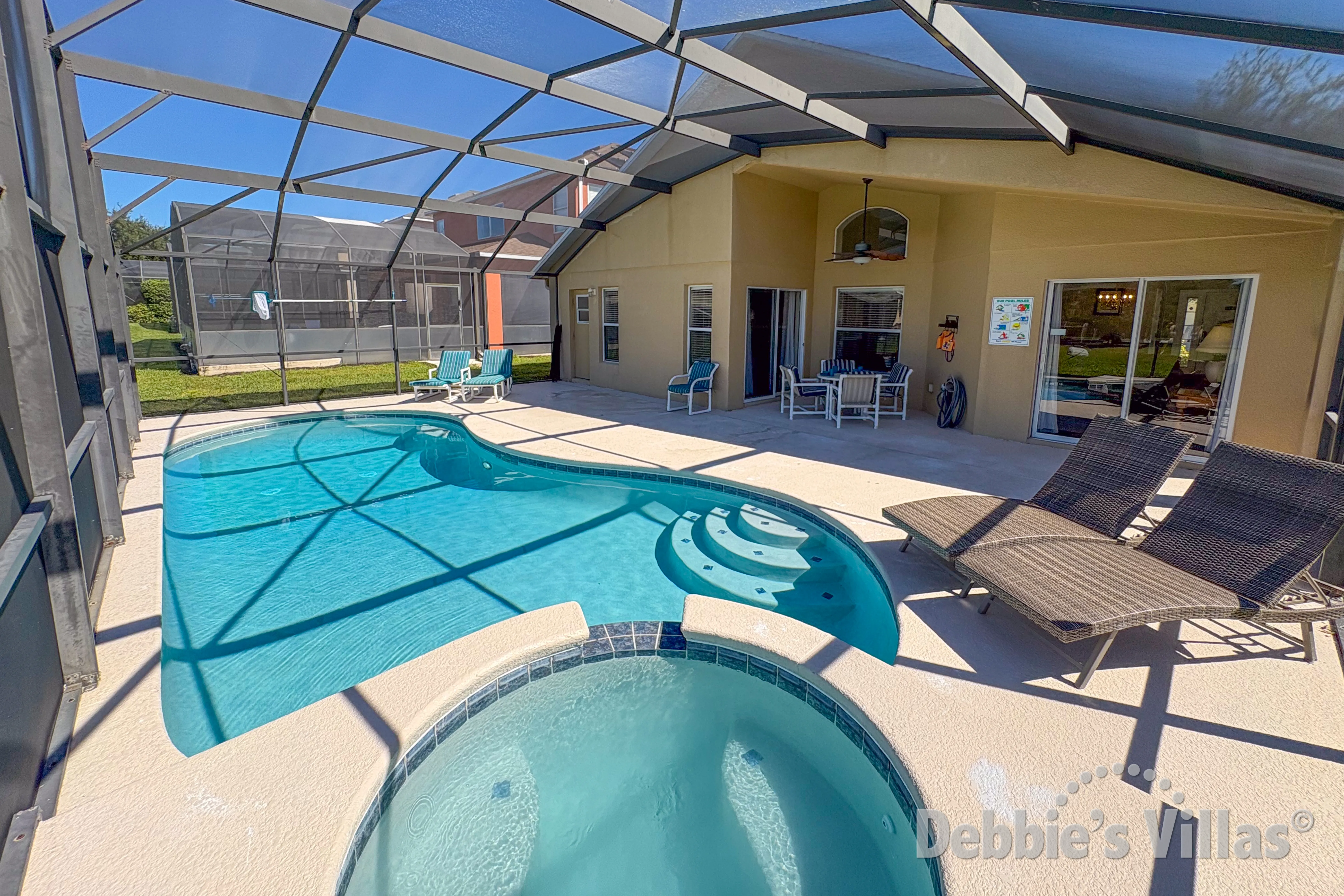 Enjoy a relaxing soak in the spa at this Kissimmee vacation villa 