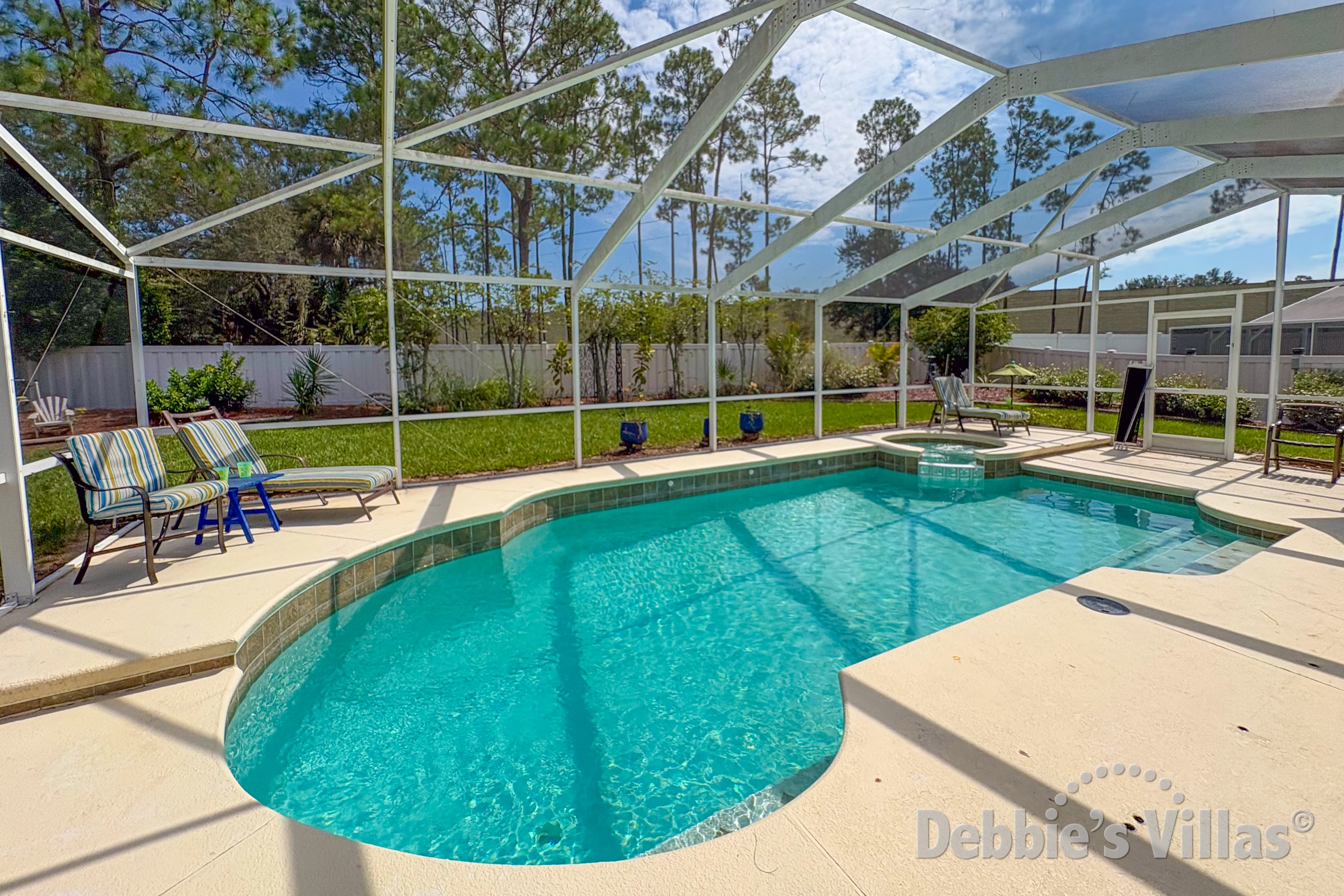 Private pool and spa at this vacation villa on Highlands Reserve in Davenport 
