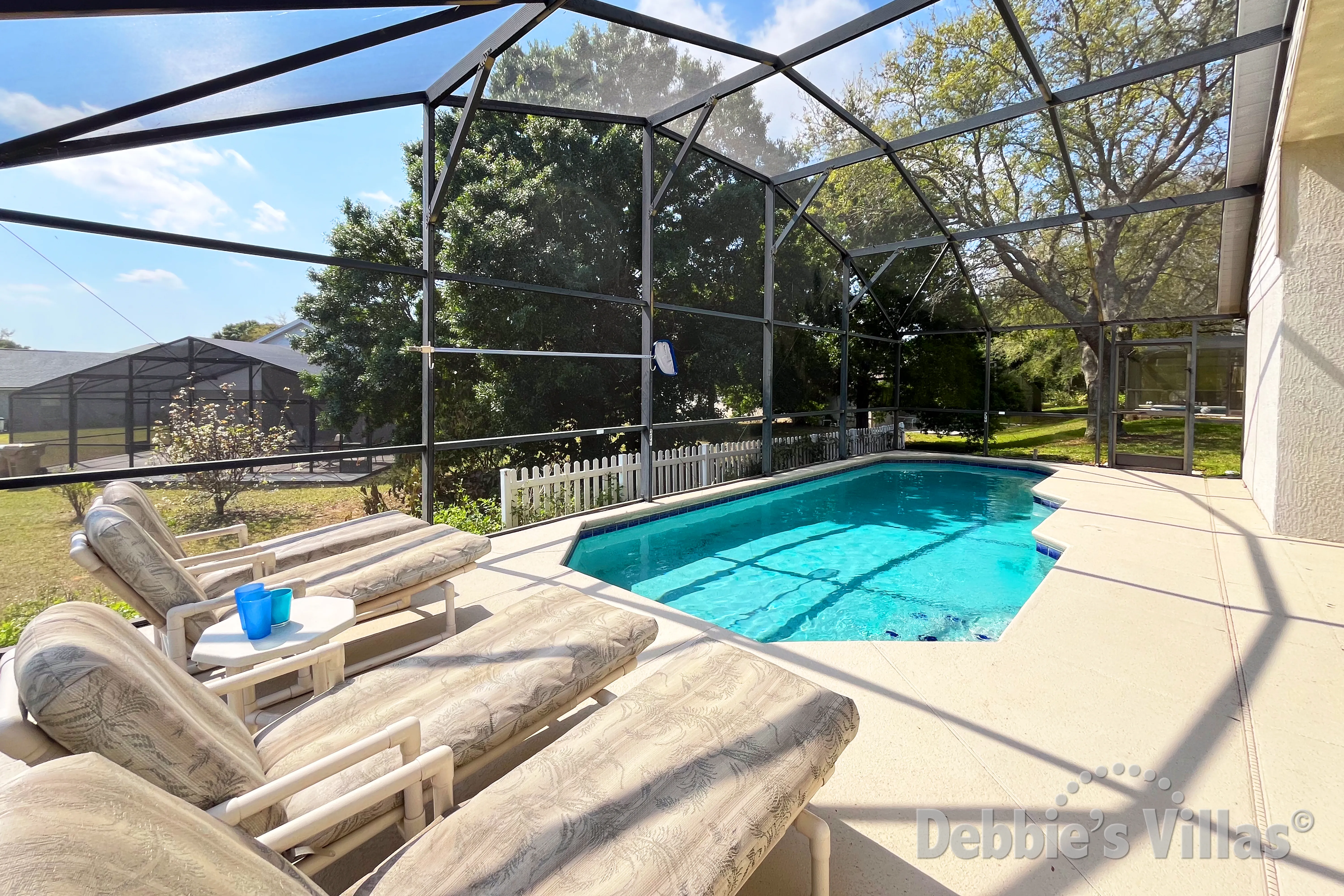 South-facing pool at this vacation villa on Orange Tree in Clermont