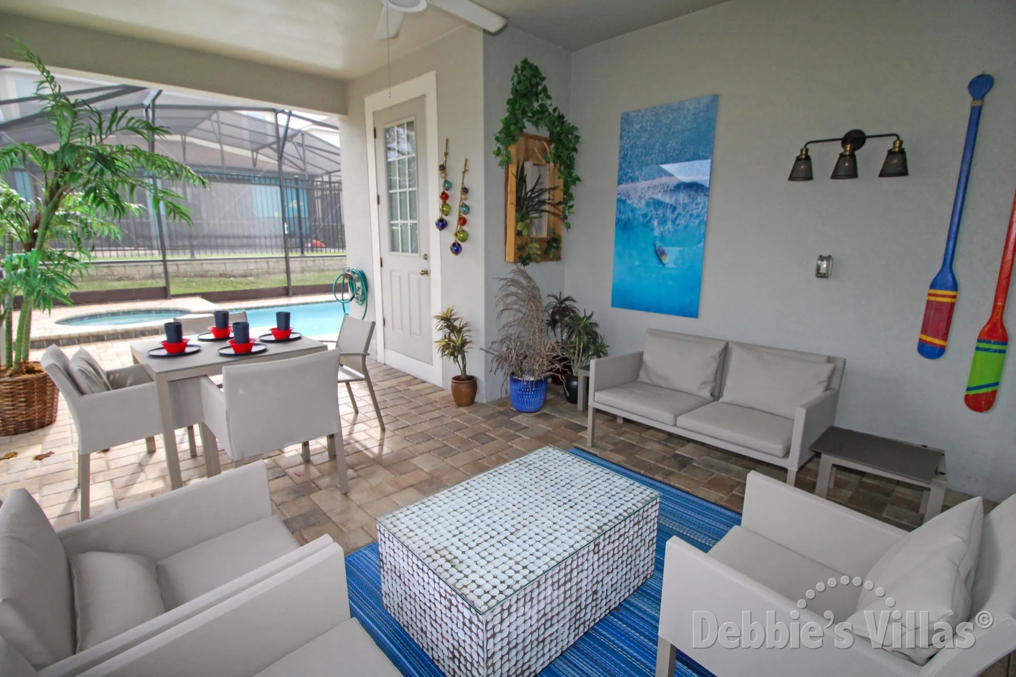 Relax by the pool at this Solara vacation villa