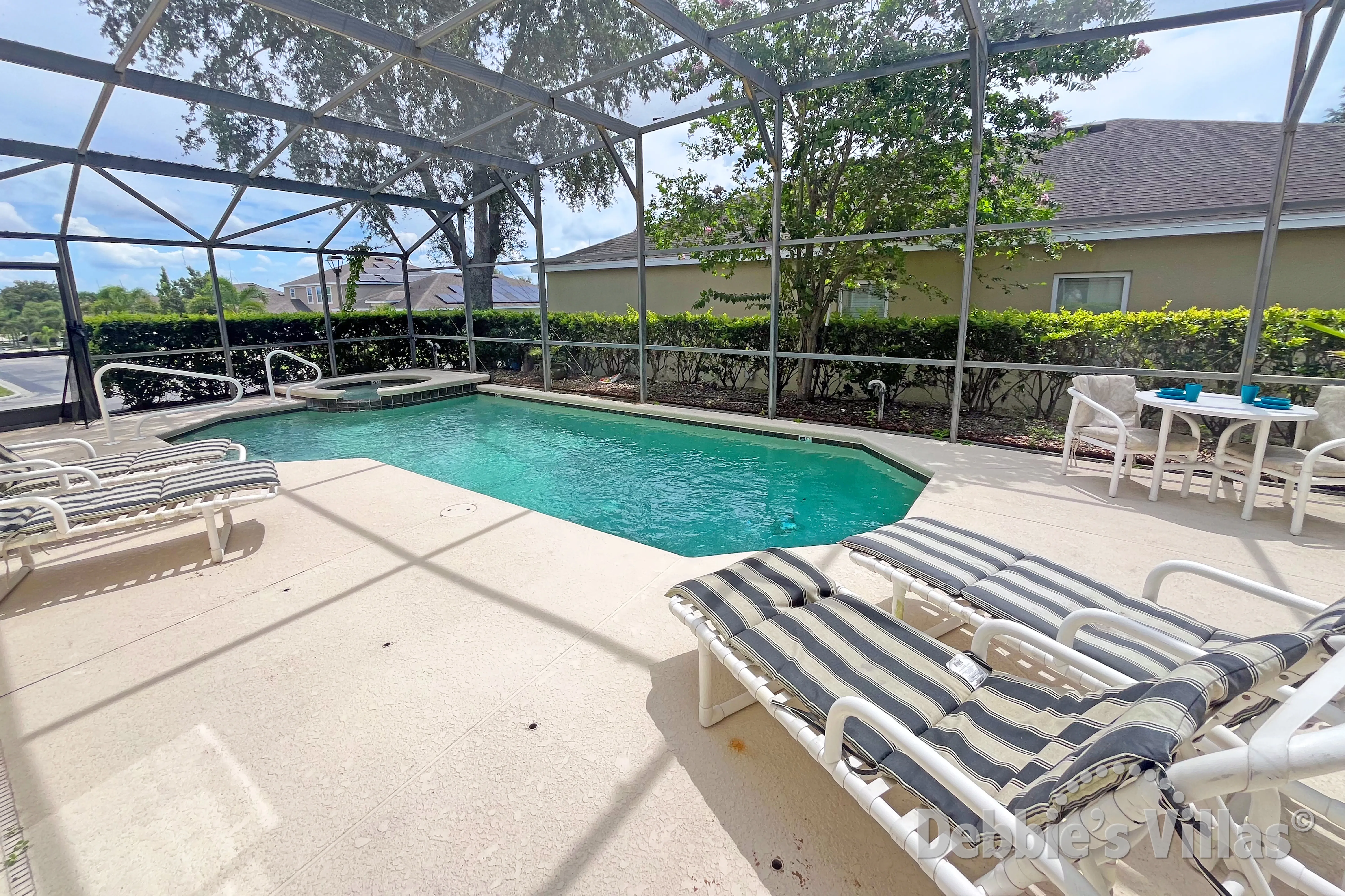 Private pool and spa at this vacation villa on Marbella North in Davenport  