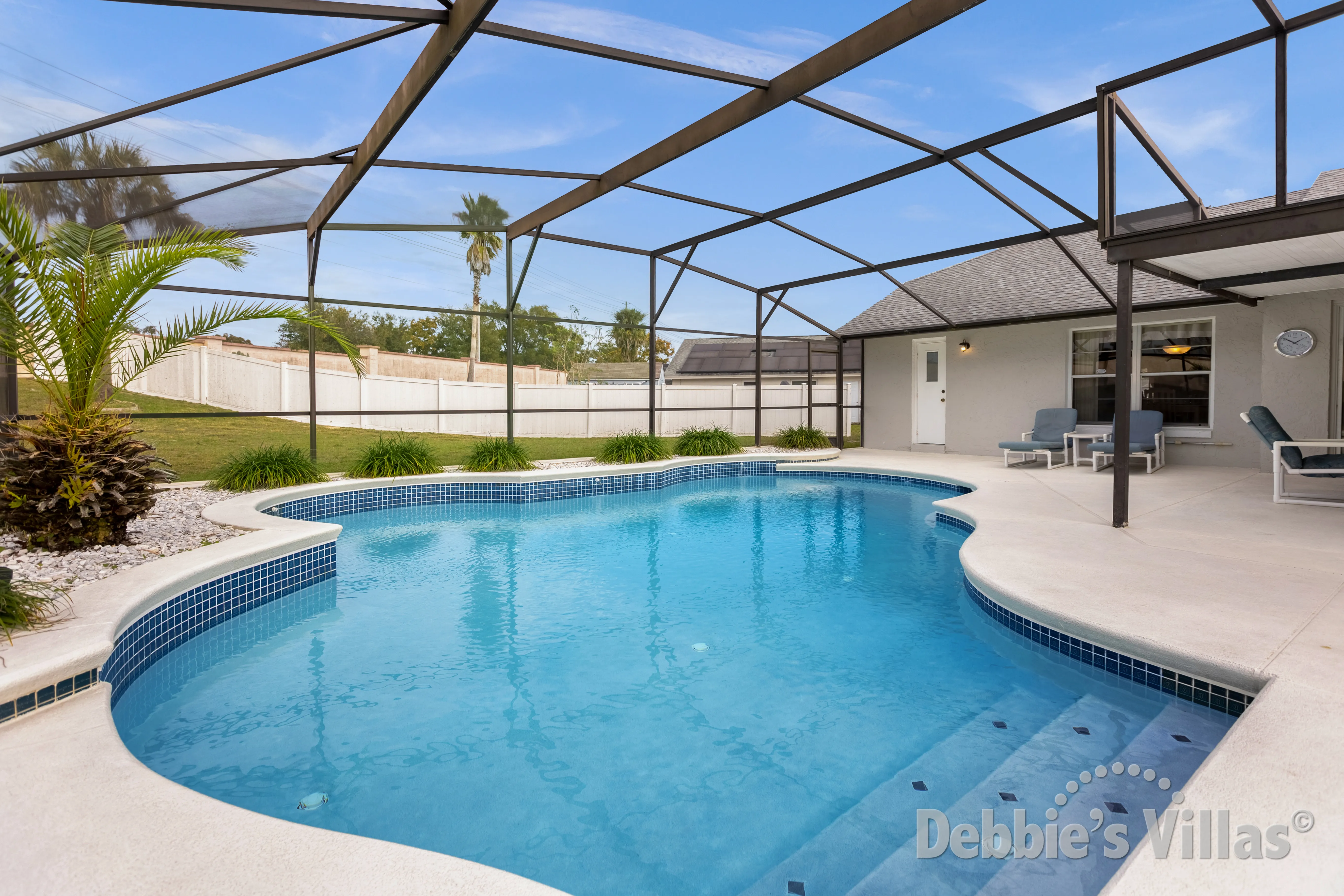 Stunning large northwest-facing pool deck at this Indian Ridge vacation villa