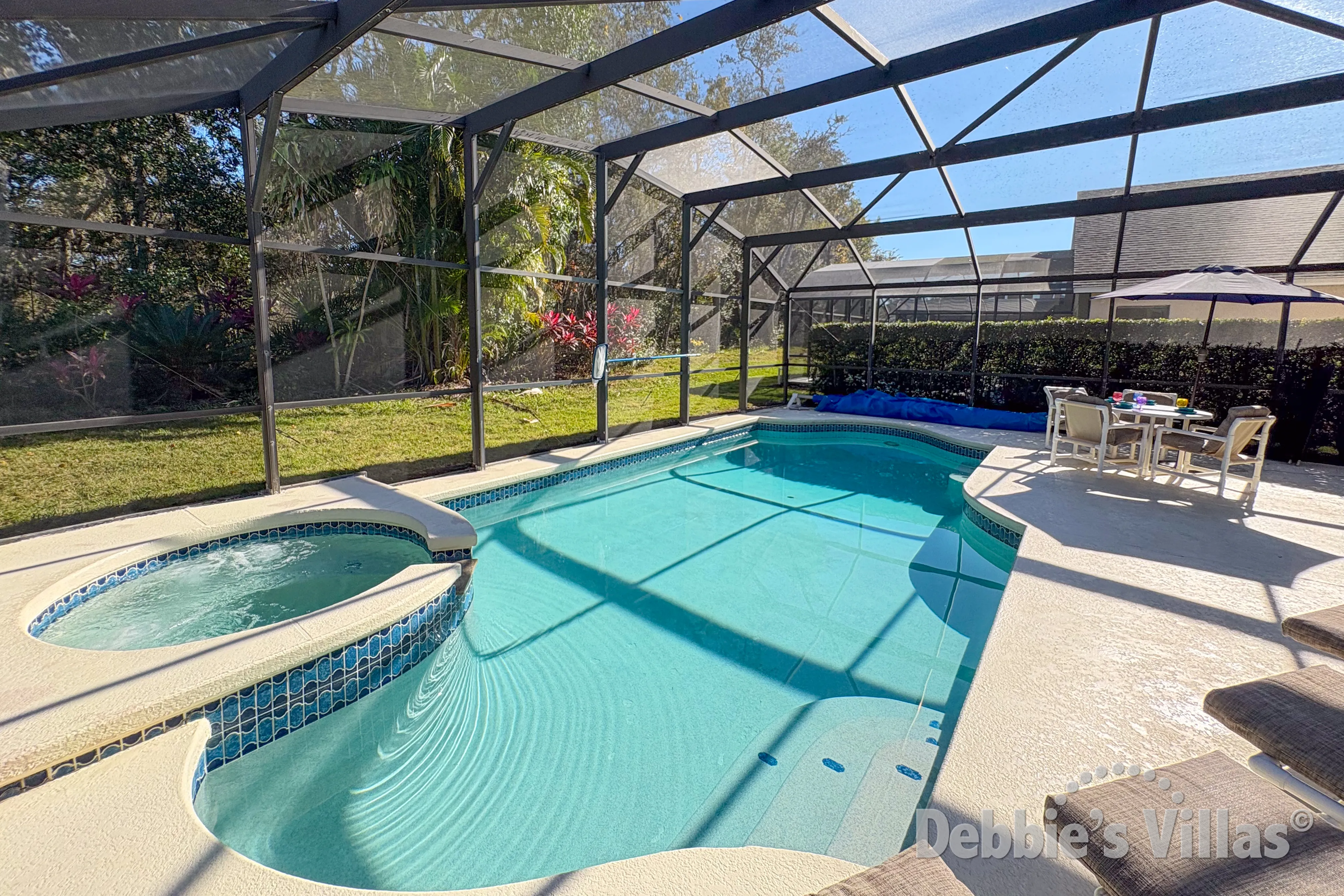 Private pool and spa at this vacation villa on Emerald Island in Kissimmee 