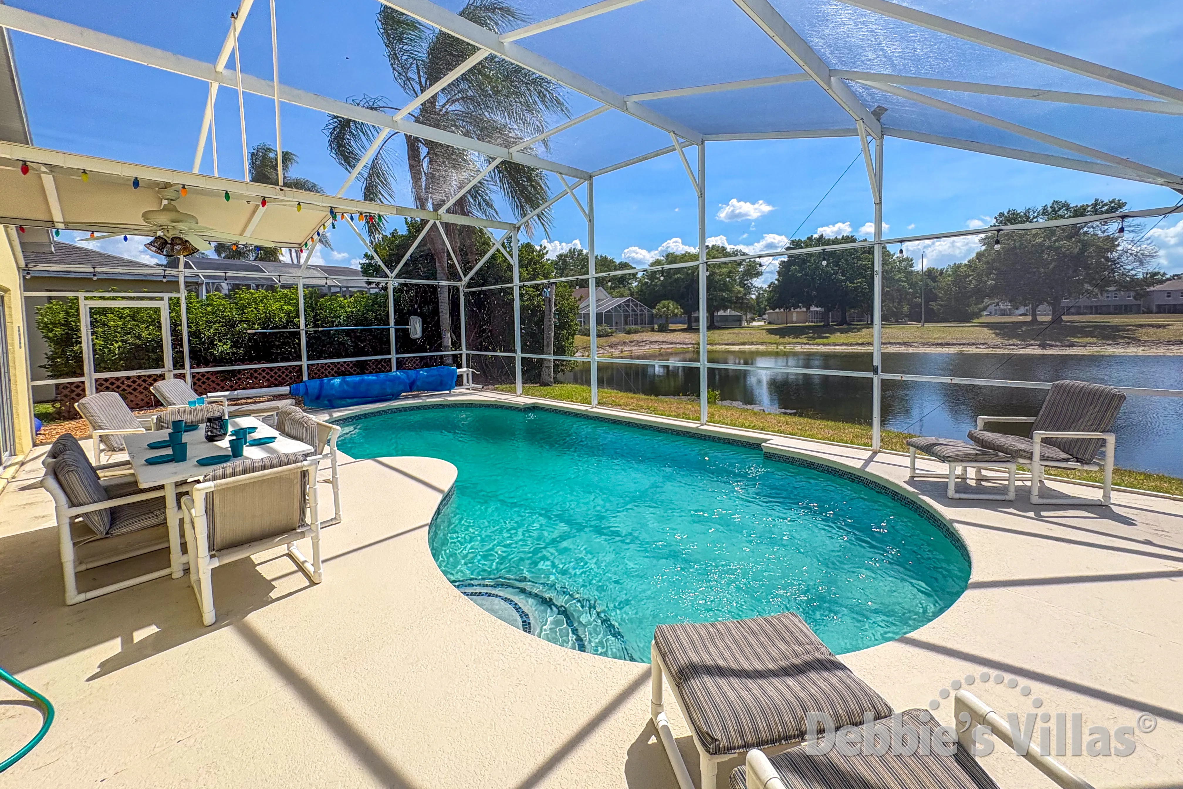 West-facing pool at this vacation villa on Bridgewater Crossing in Davenport 