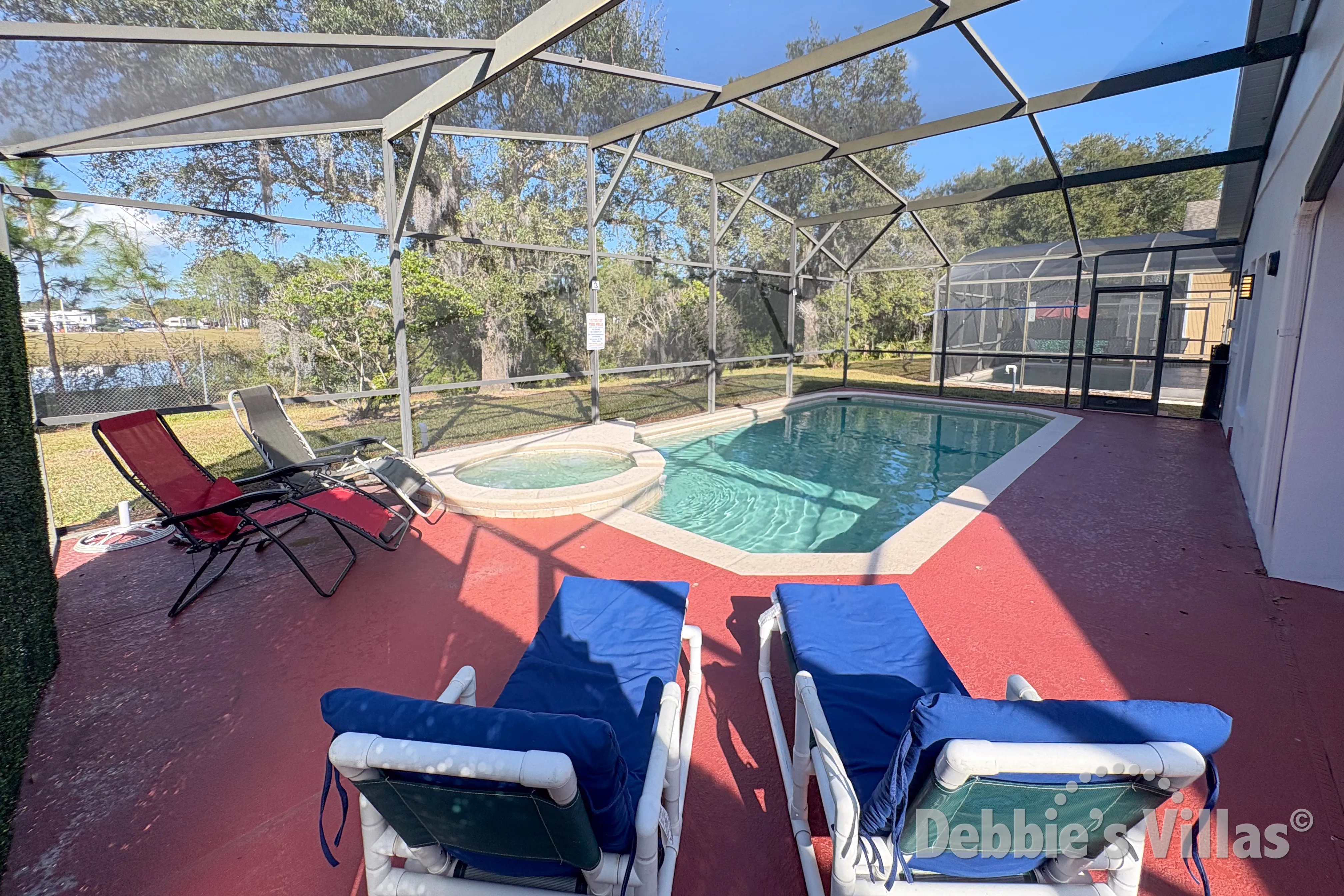 Private pool and spa at this vacation villa on Glenbrook in Clermont 