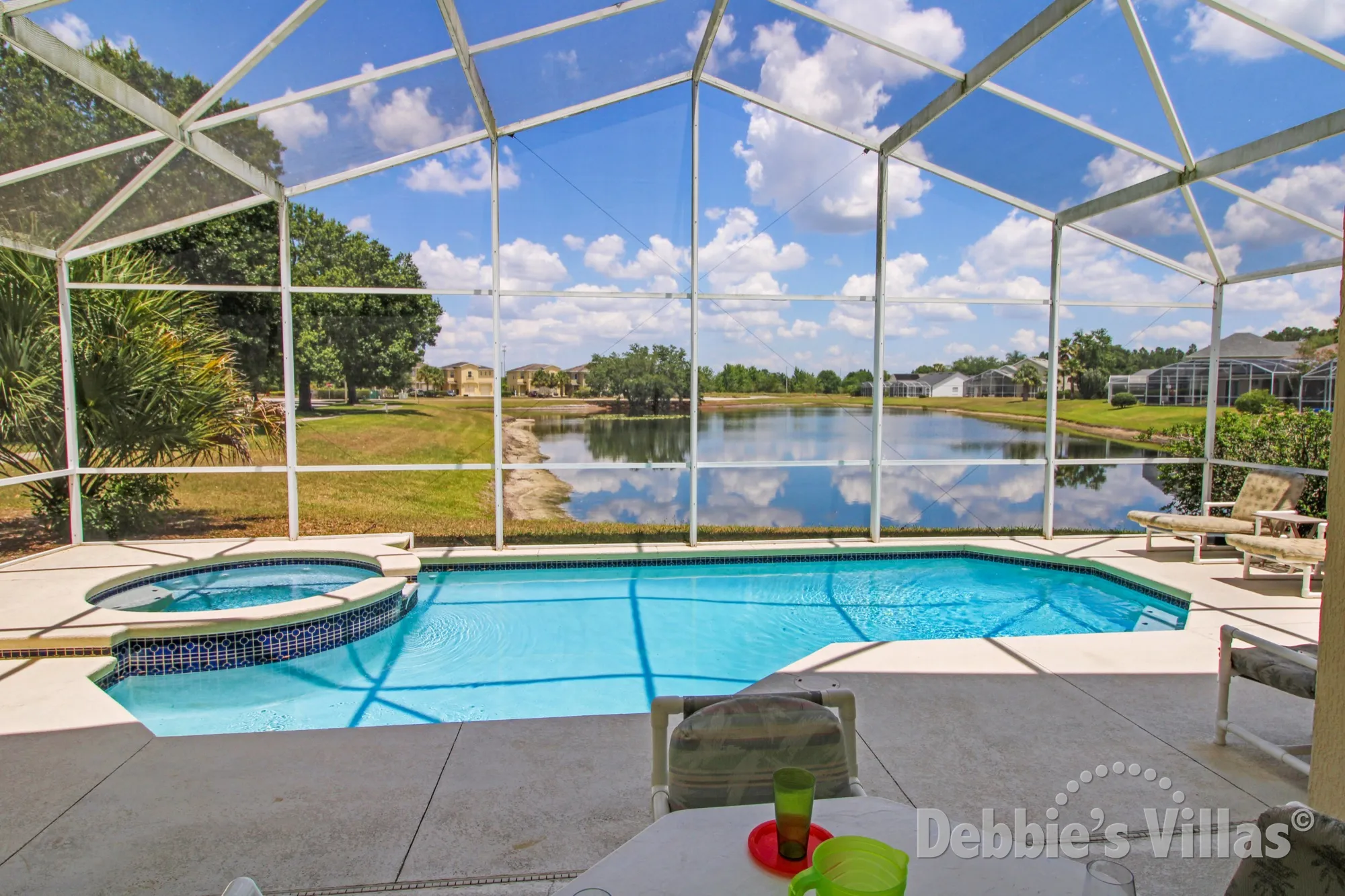 Bridgewater Crossing villa in Davenport with a lake view from the private pool and spa