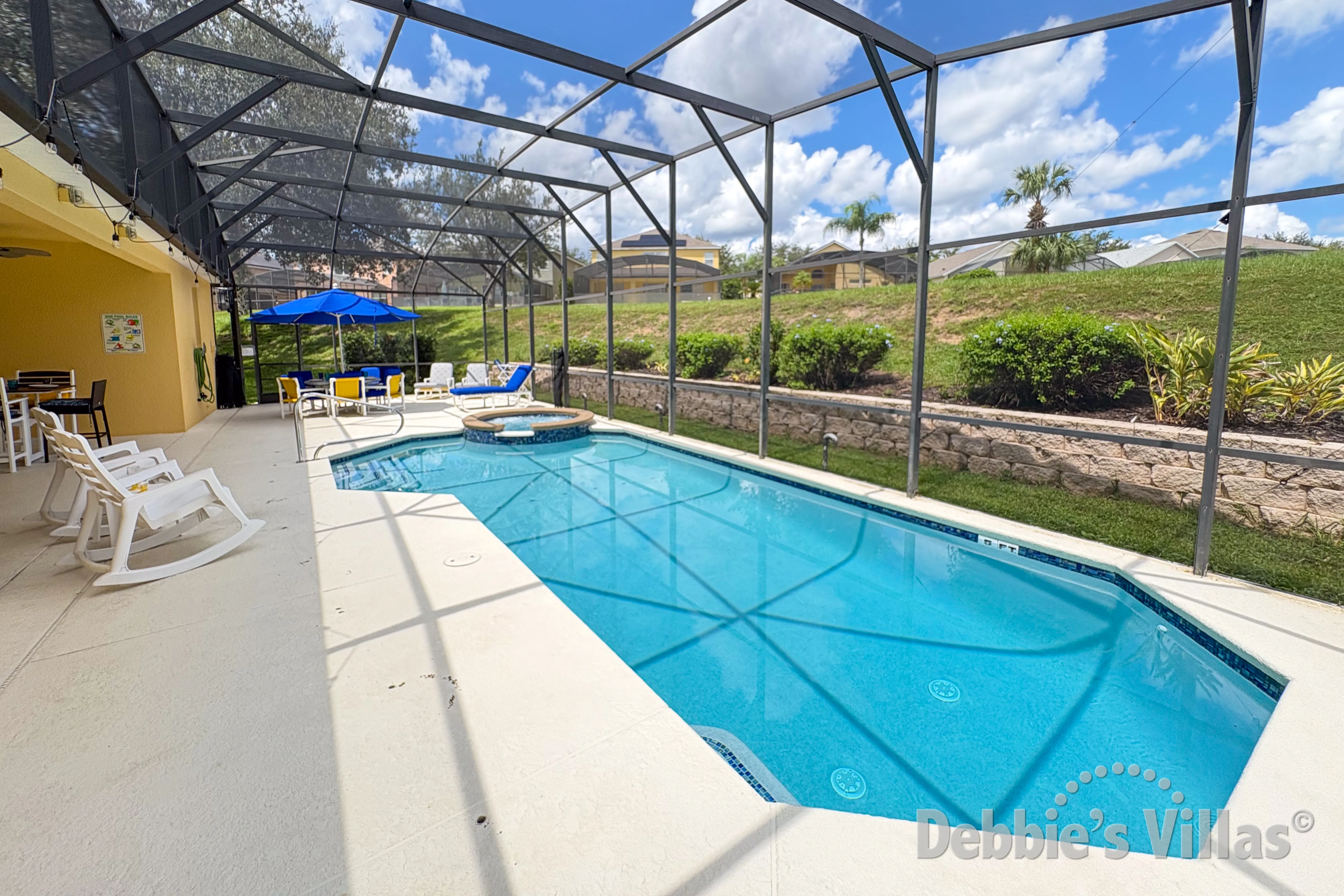 Private pool and spa at this vacation villa on Emerald Island in Kissimmee