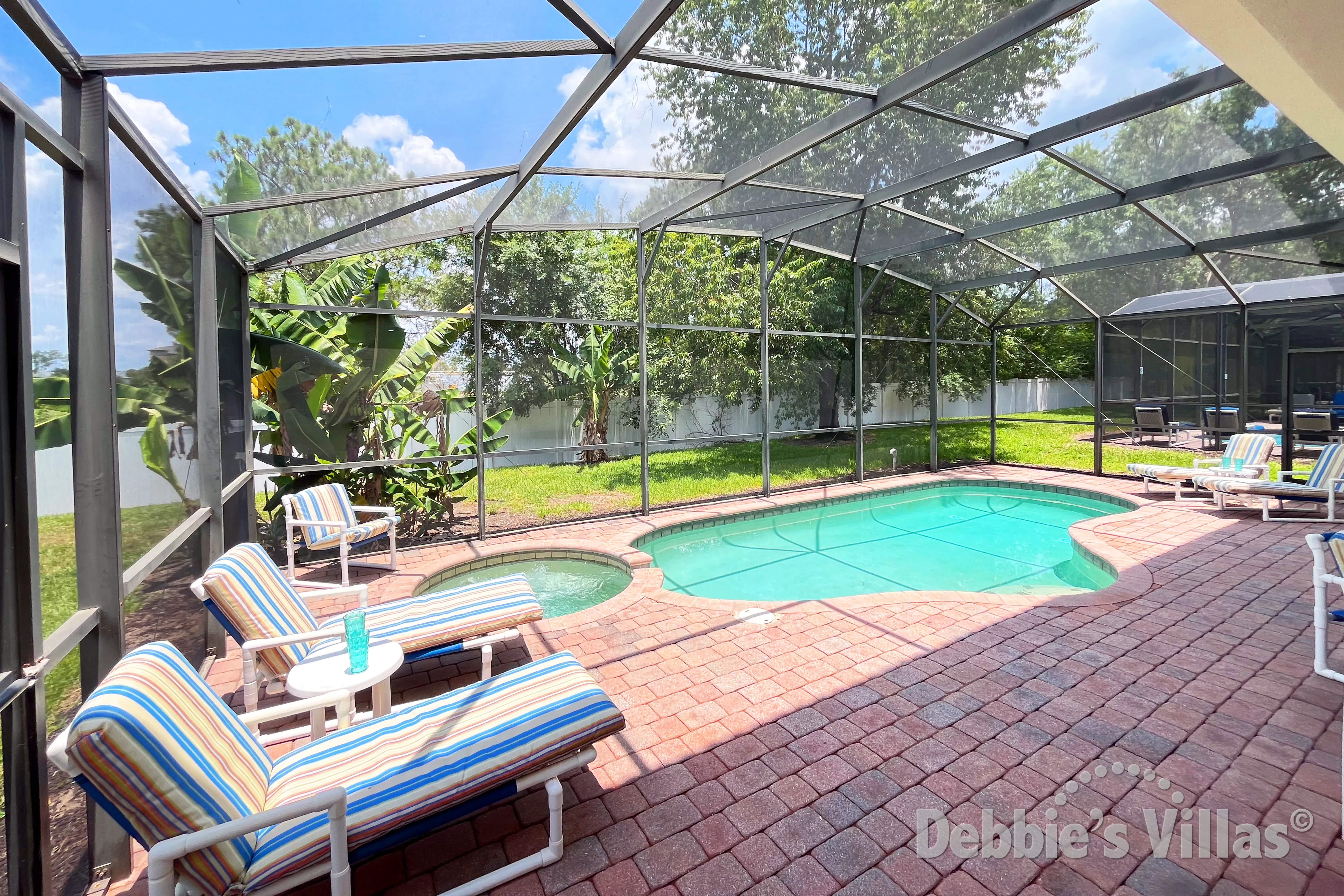 Private pool and spa at this vacation villa on High Grove in Clermont 