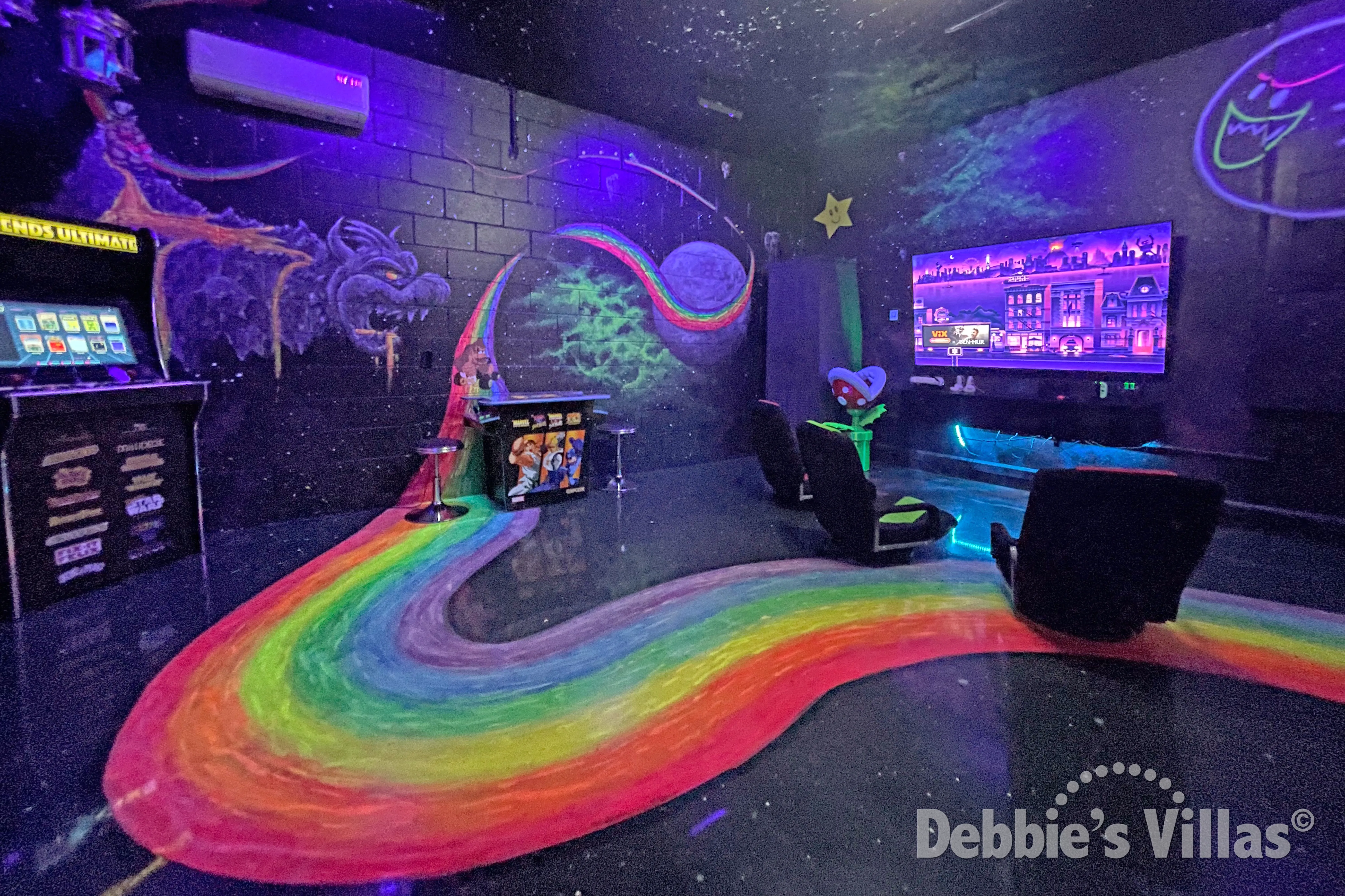 Mario Kart-theme in the air-conditioned games room at this Kissimmee vacation villa