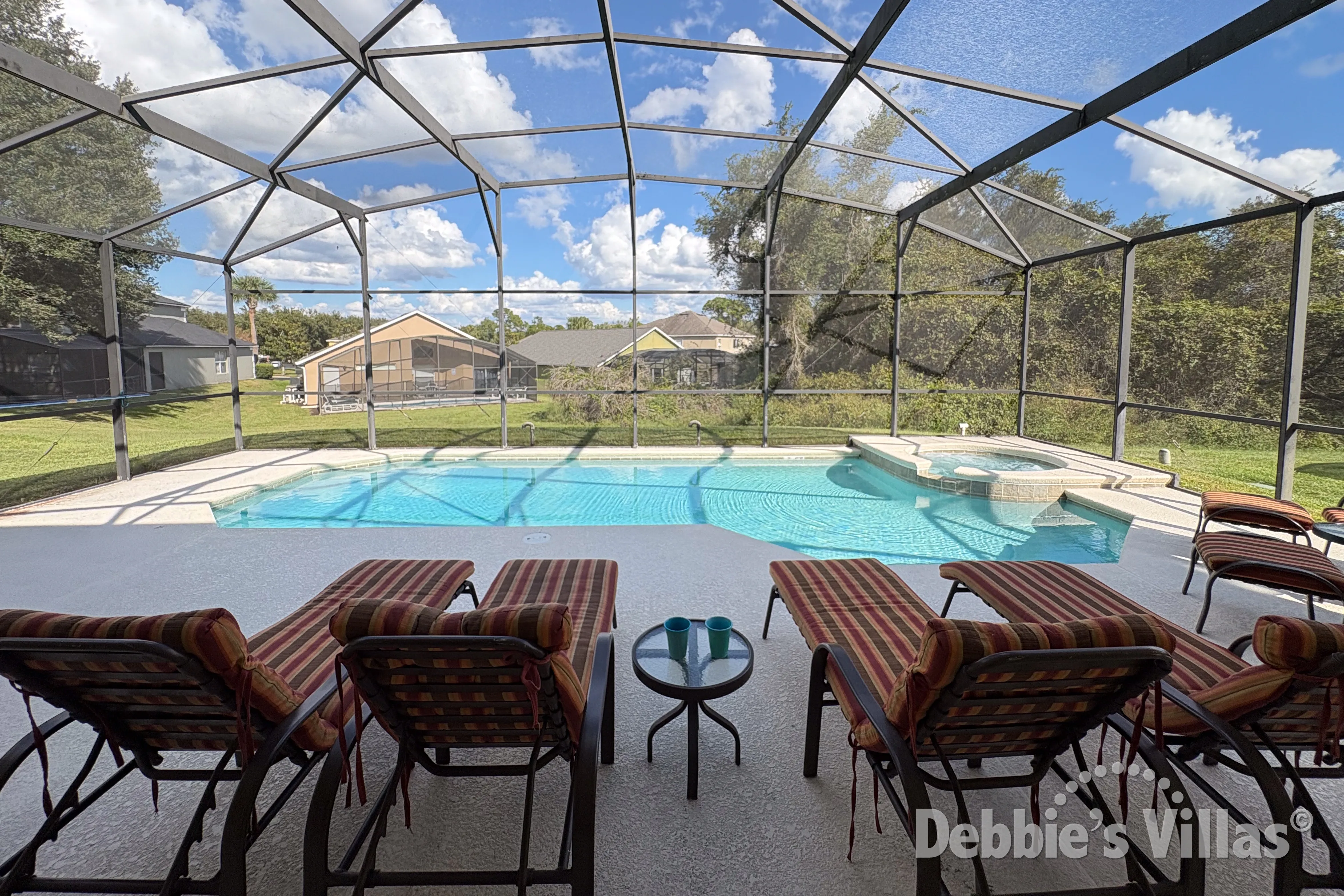 Private pool and spa at this vacation villa on Emerald Island in Kissimmee 