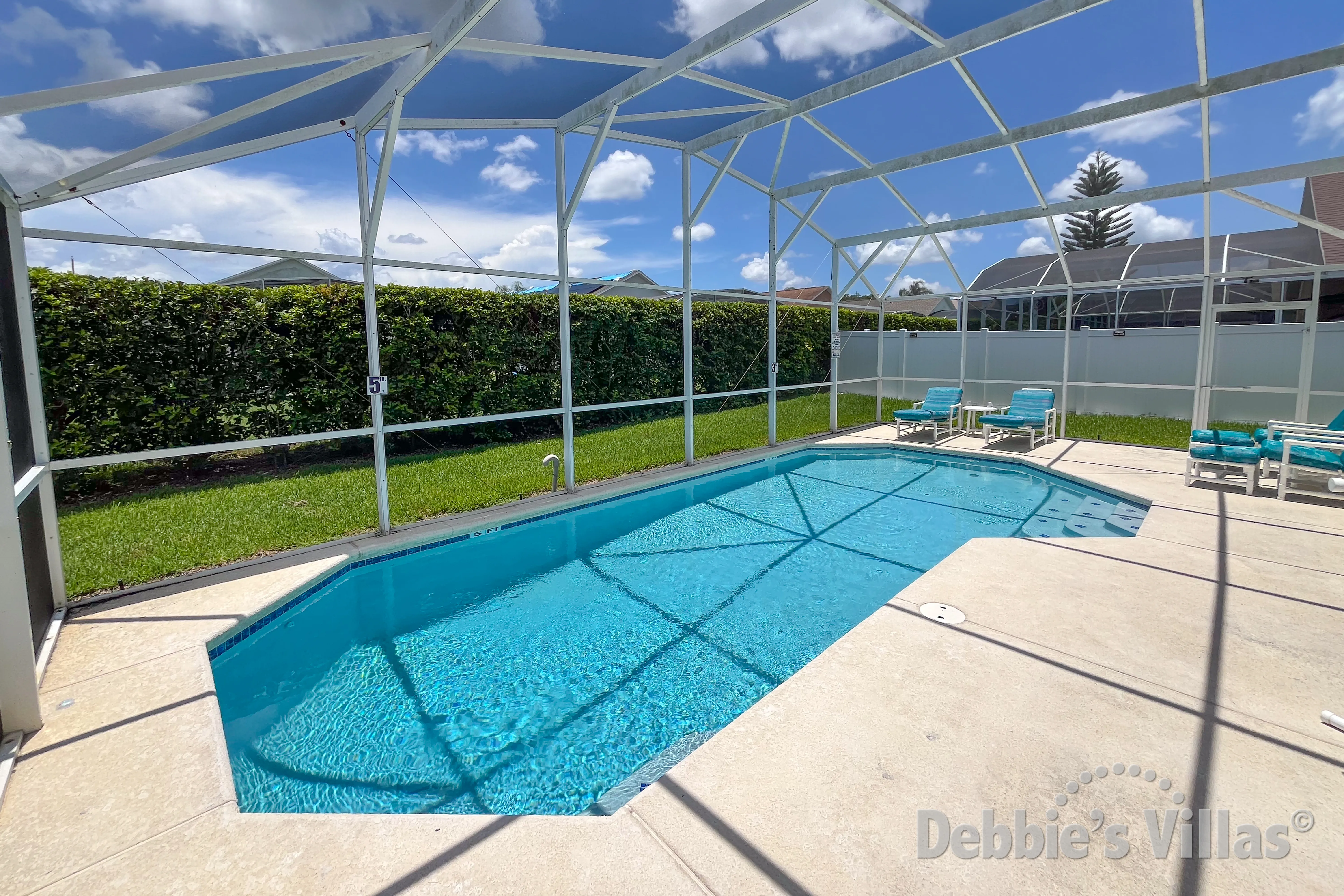 South-facing pool at this vacation villa on Westbury in Davenport 