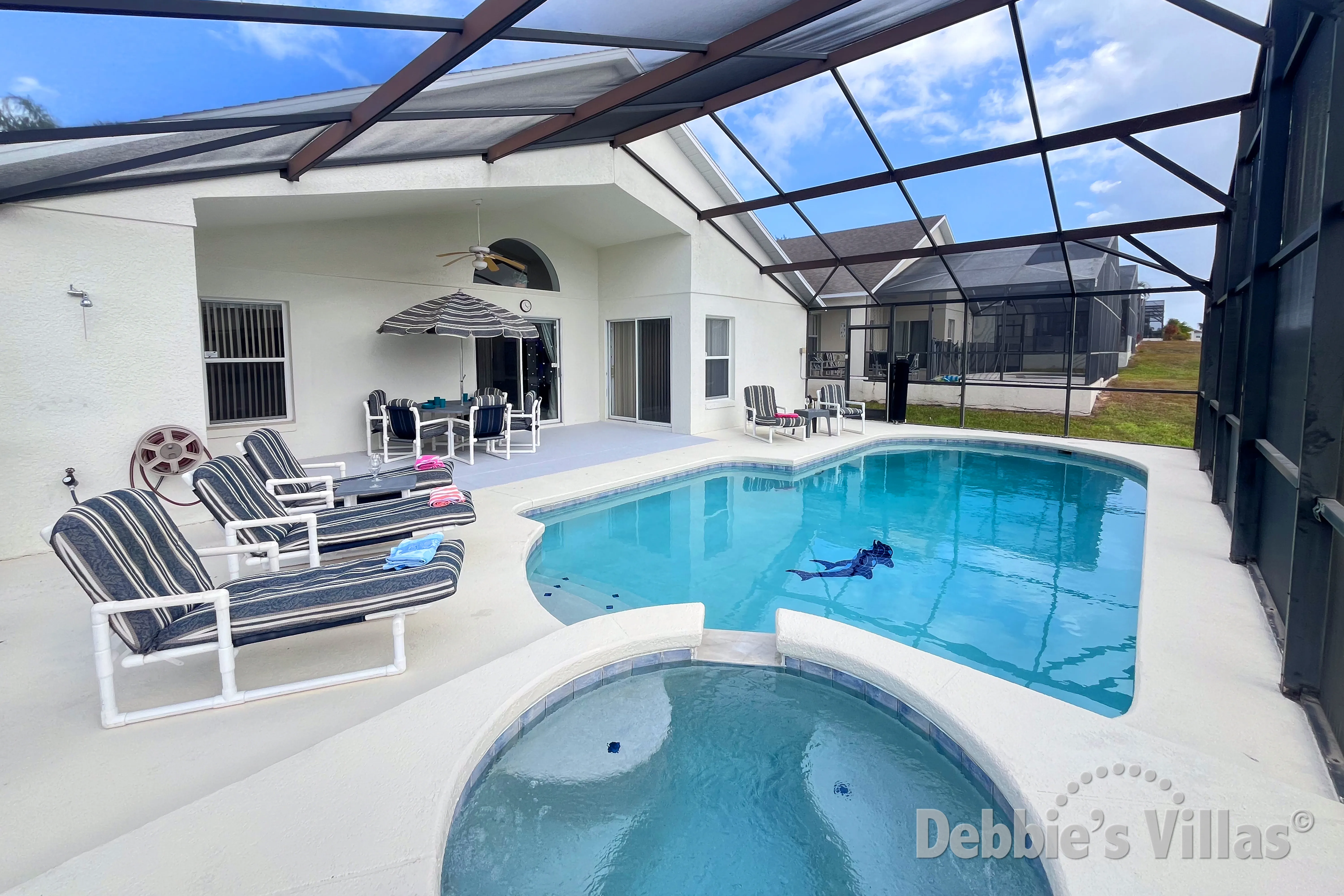 Relax your aching muscles in the spa at this Davenport vacation villa