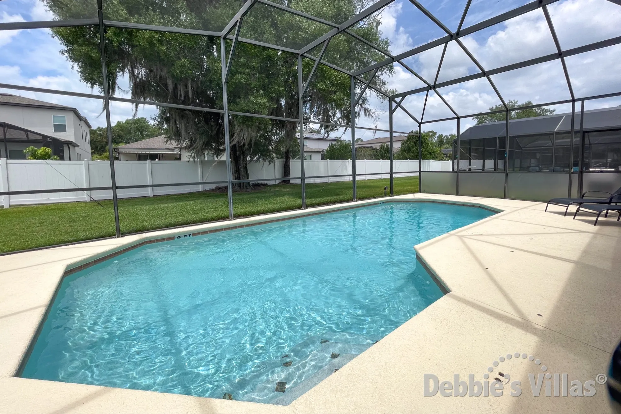 Secluded west-facing private pool at this Kissimmee vacation villa