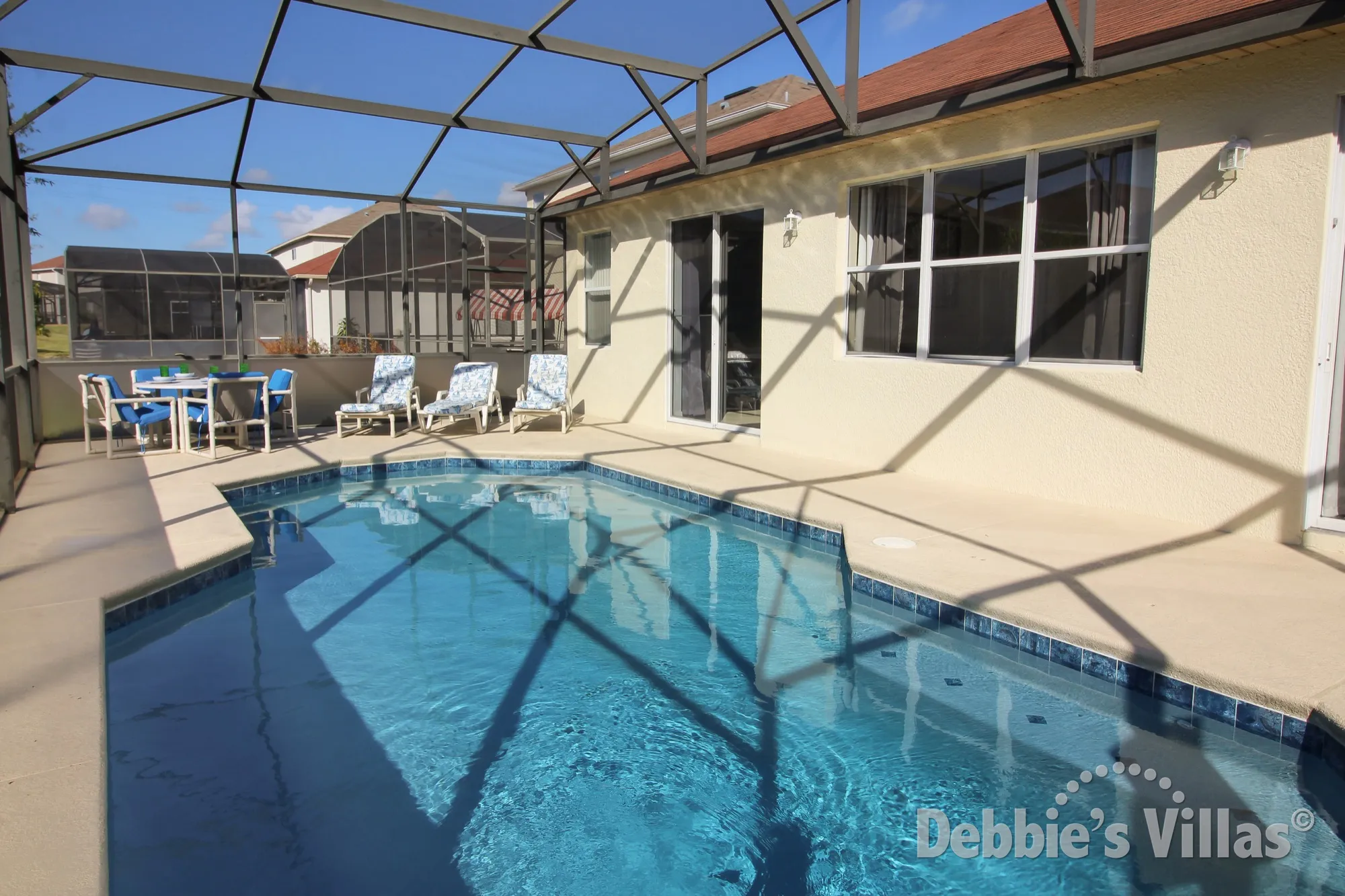 South-facing private pool at this Windwood Bay villa in Davenport