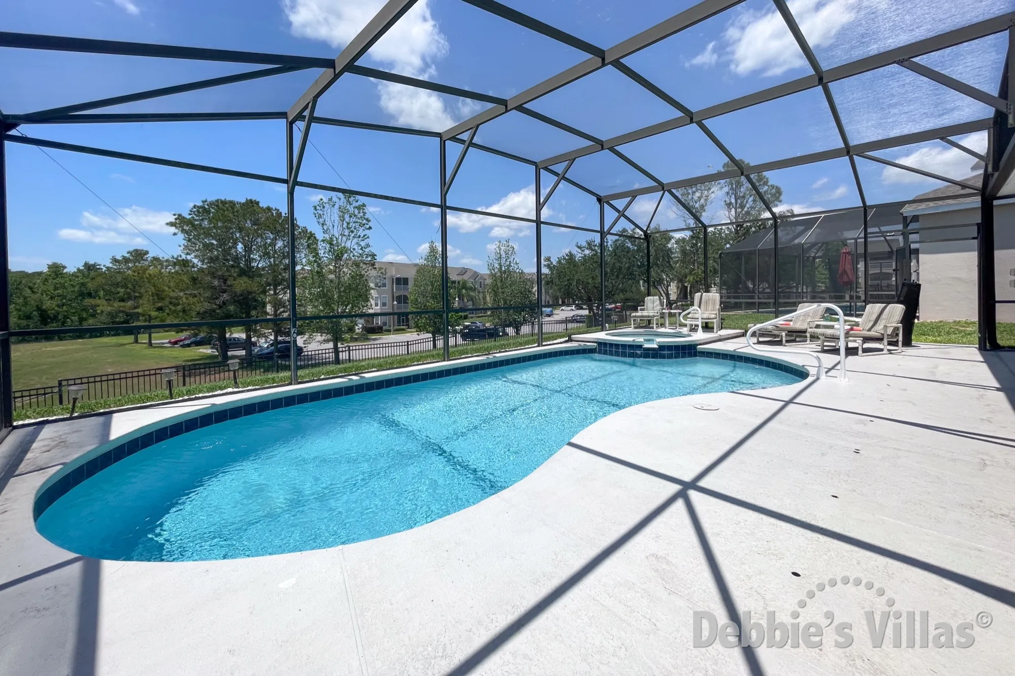 Large private west-facing pool and spa at this Windsor Palms vacation villa