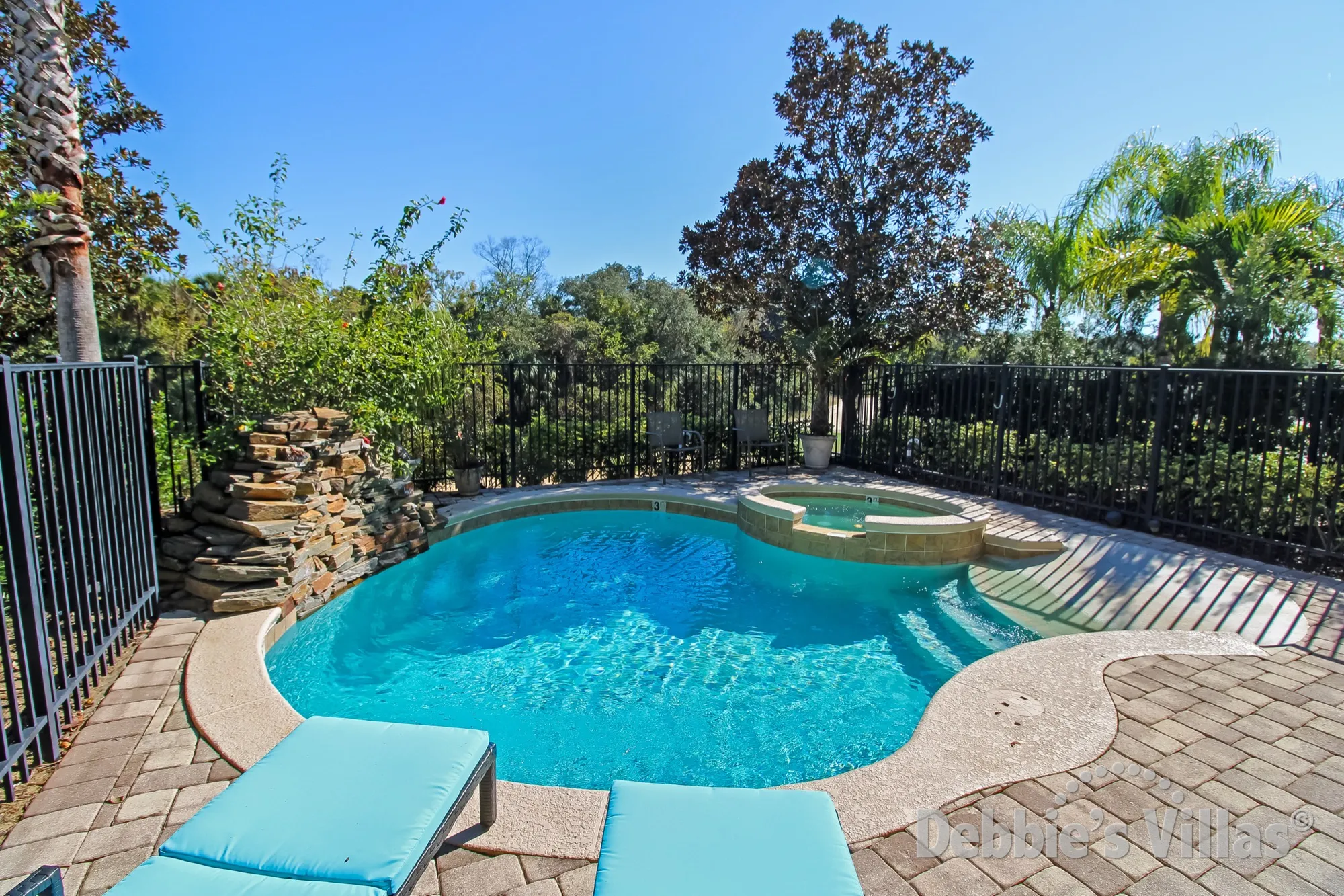 Reunion villa with a private pool and spa