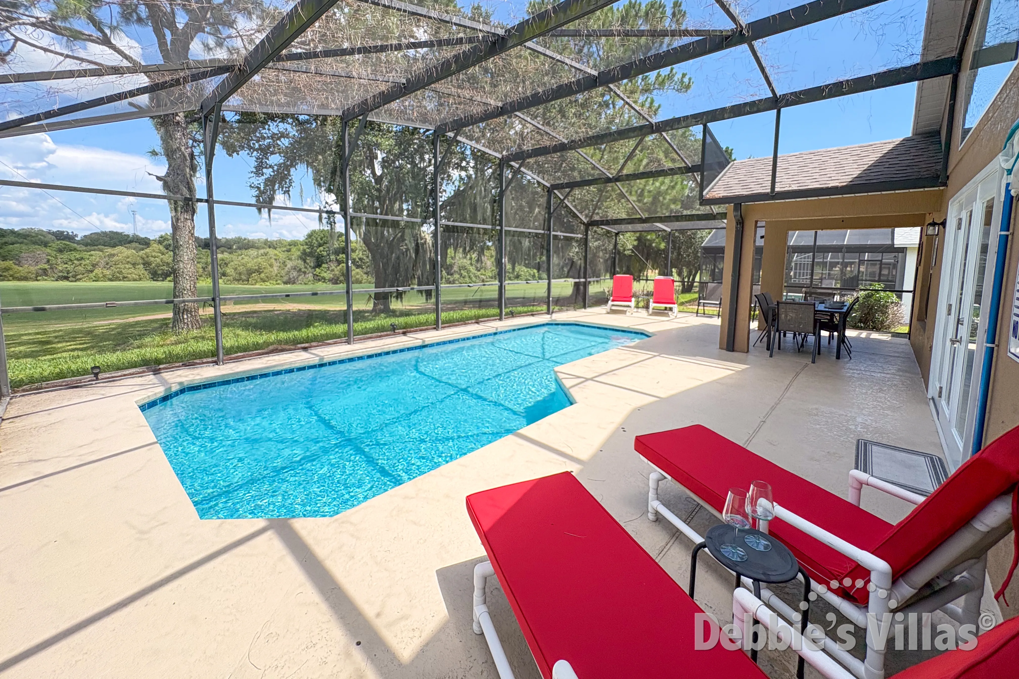 Private pool at this vacation villa on Southern Dunes in Haines City 