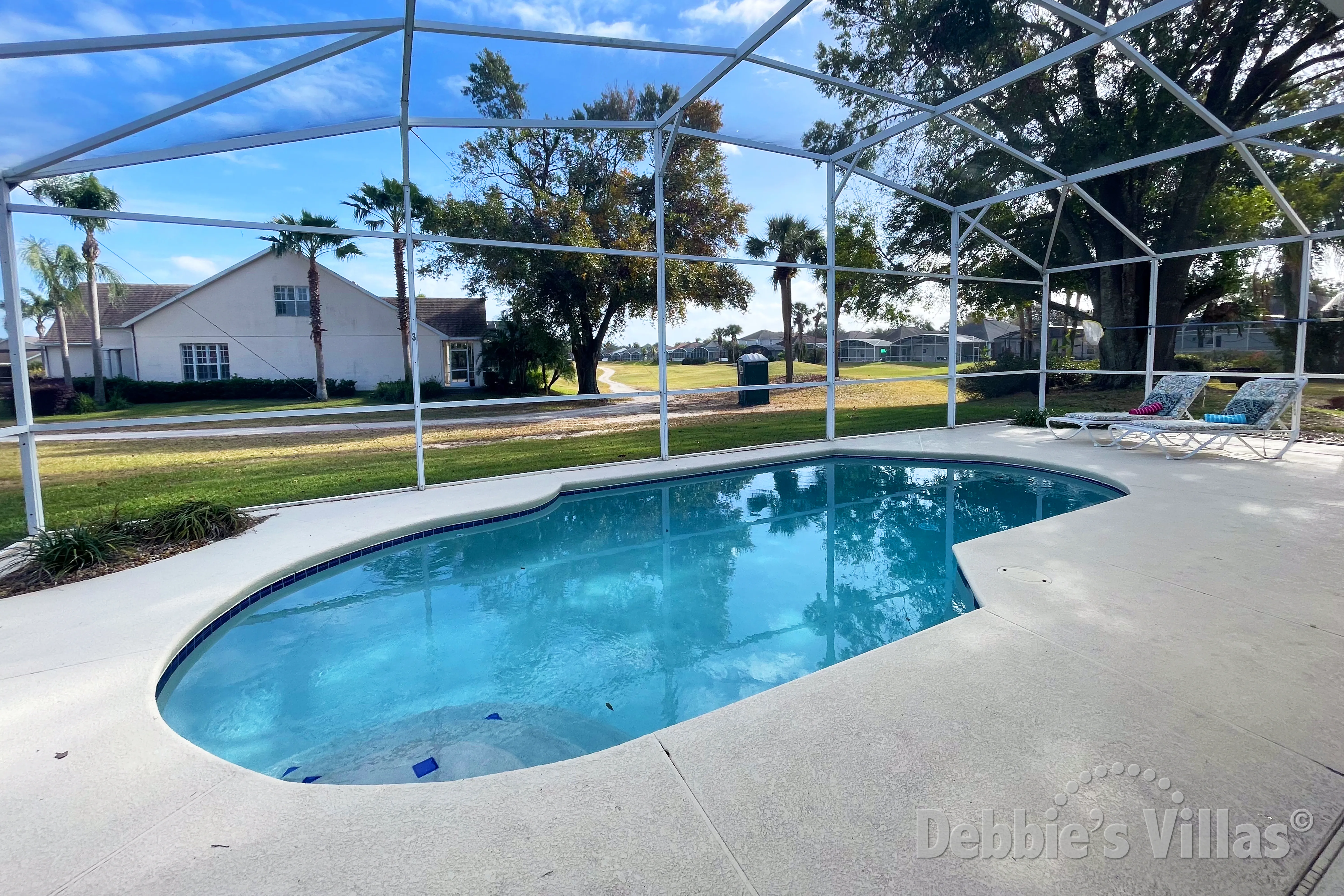 Private pool at this vacation villa on Davenport Lakes in Davenport