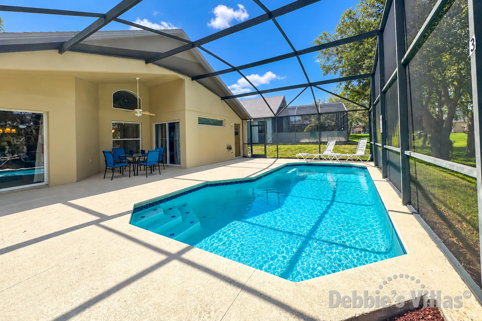 The west-facing pool is perfect for unwinding after a day of exploring Orlando 