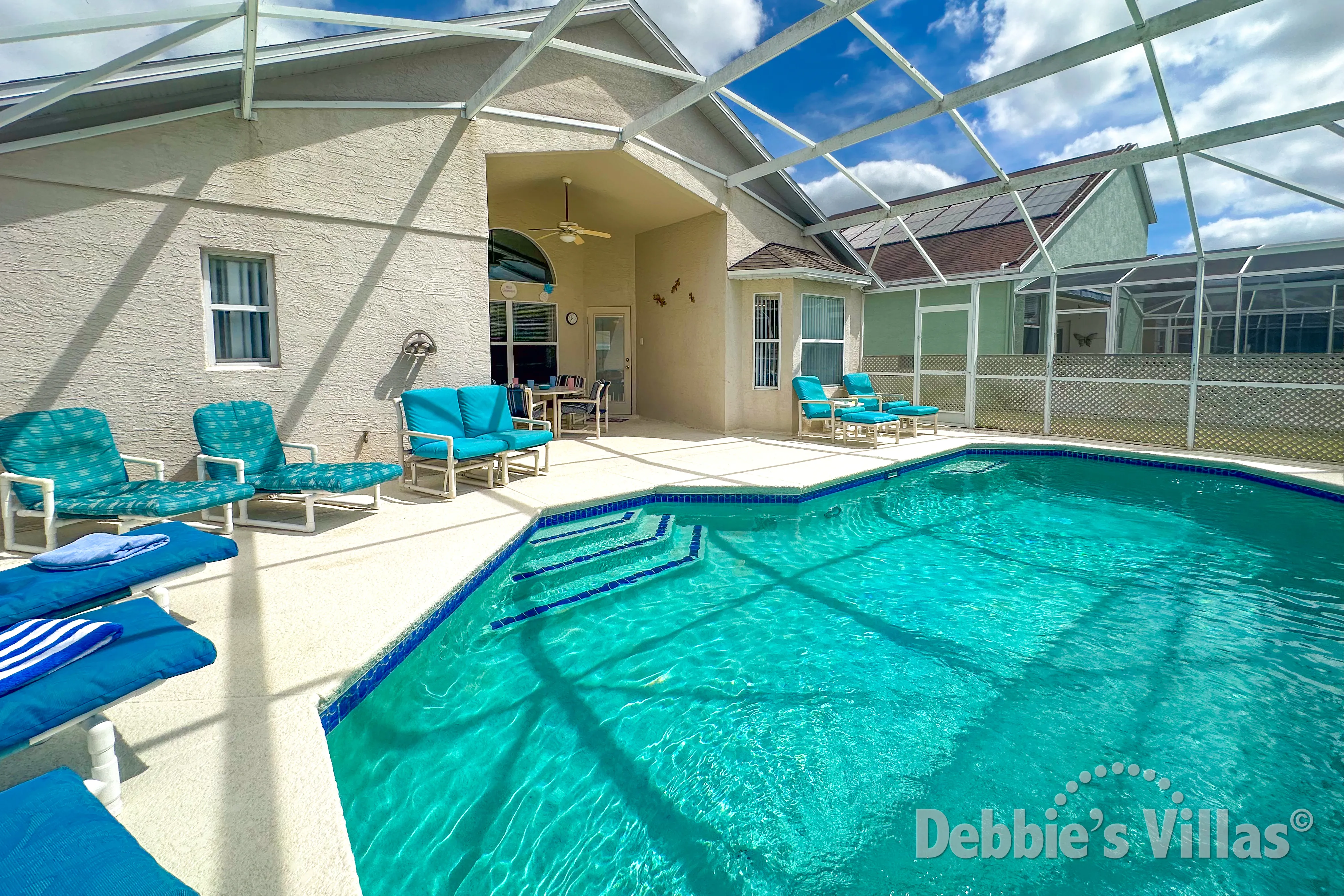 South-facing pool at this vacation villa on Westbury in Davenport 