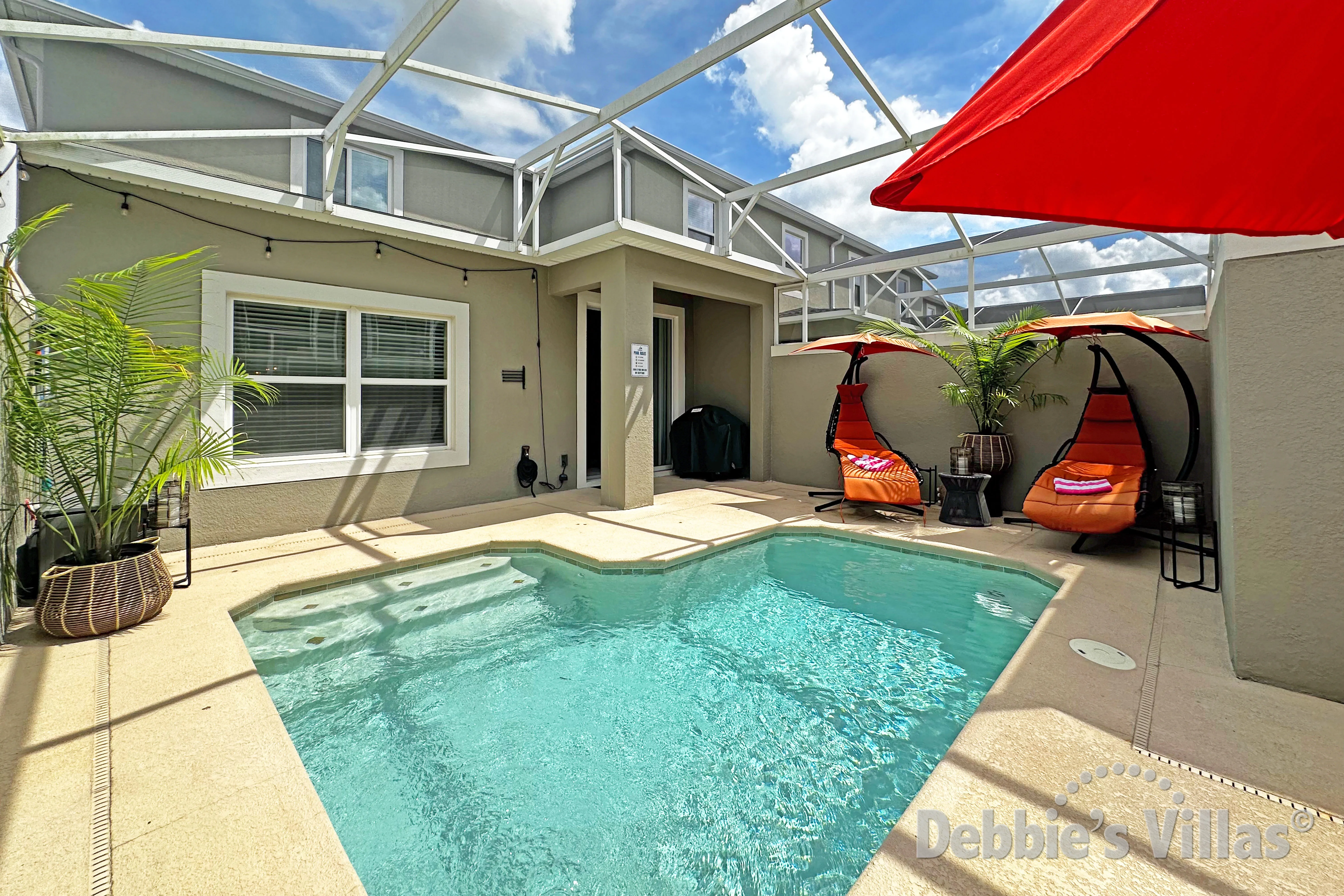Secluded west-facing private pool in this ChampionsGate vacation home