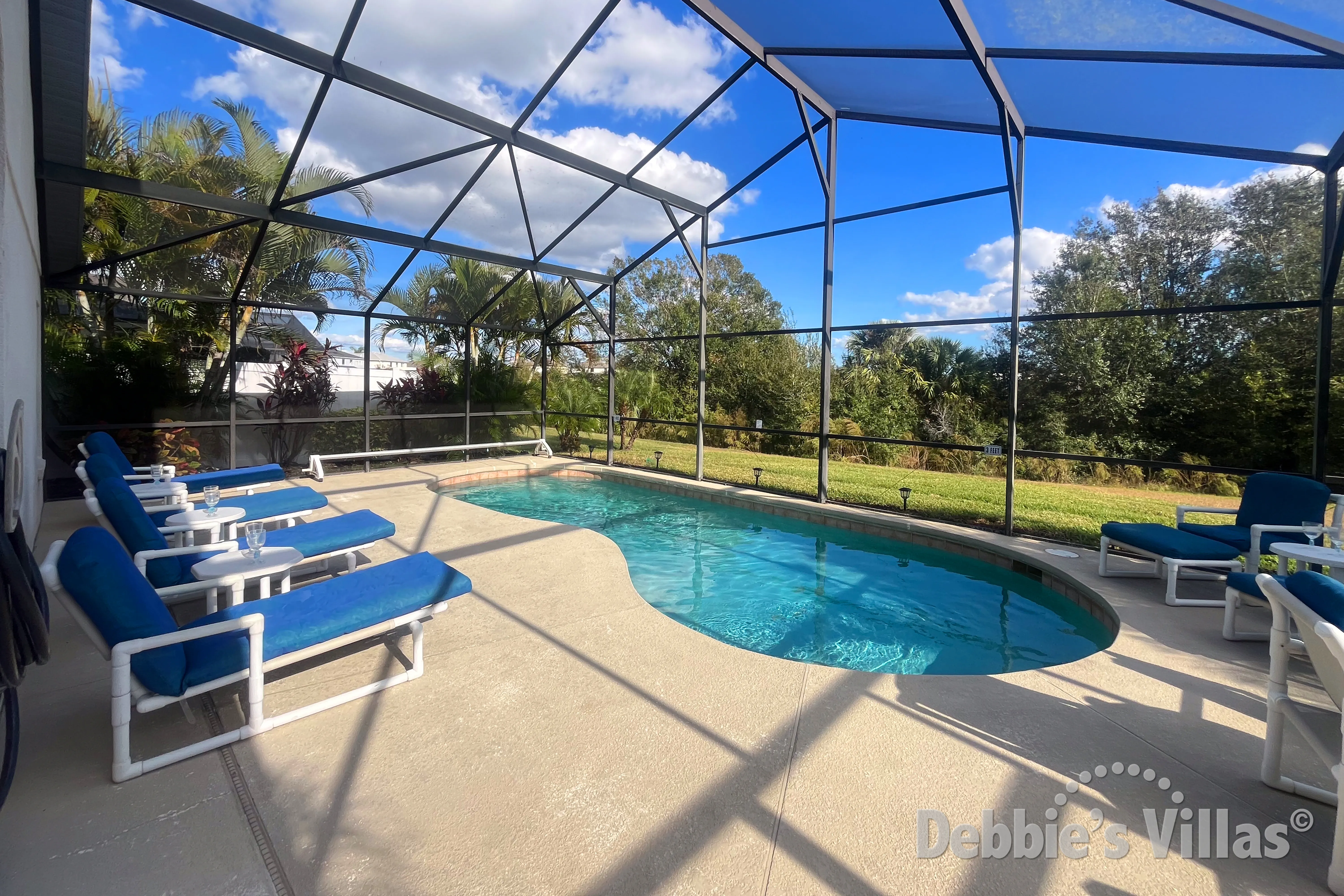 Southeast-facing pool at this vacation villa on the Davenport community of Sanctuary in West Haven