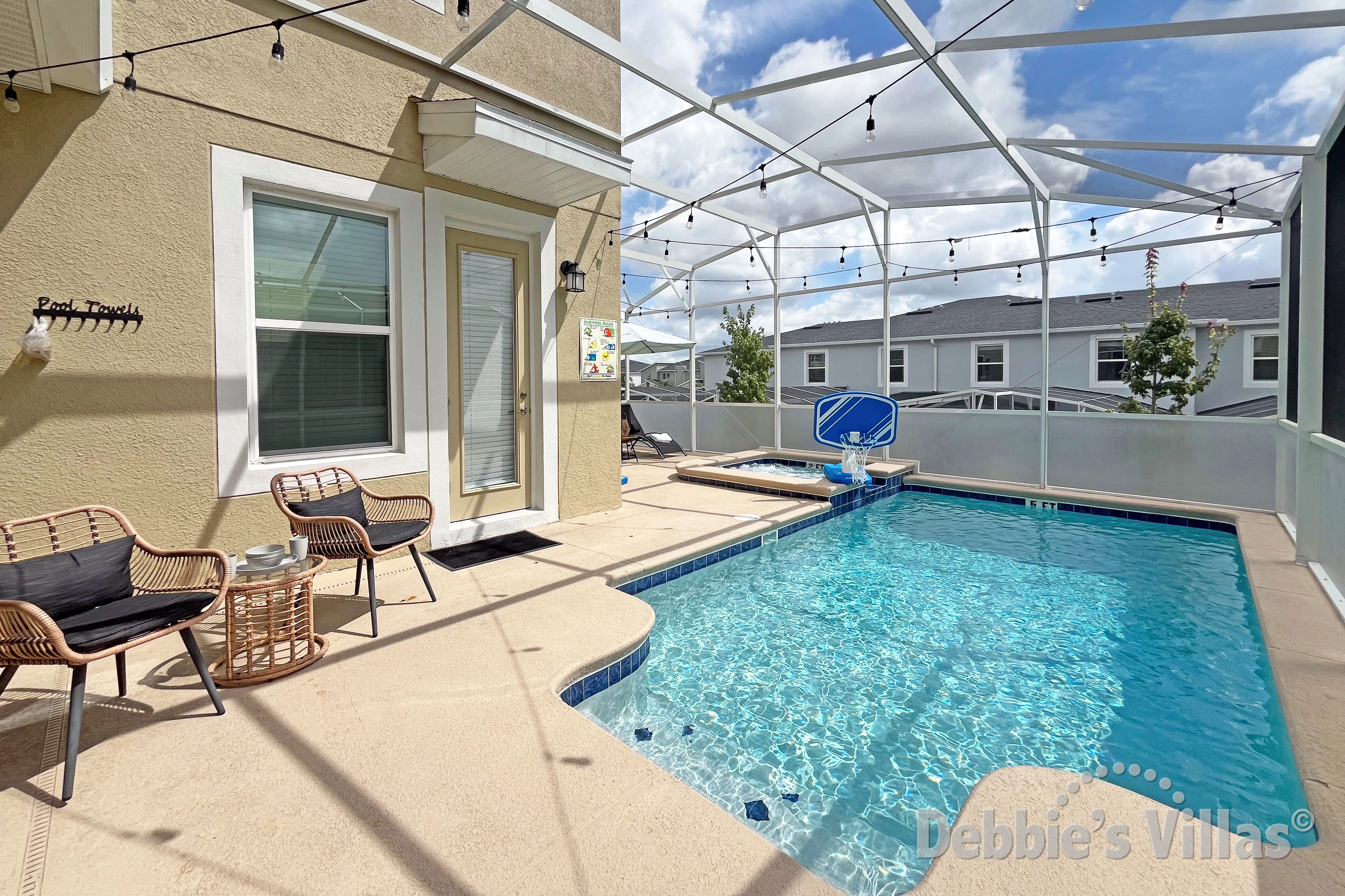 Private pool and spa at this vacation villa on ChampionsGate in Davenport