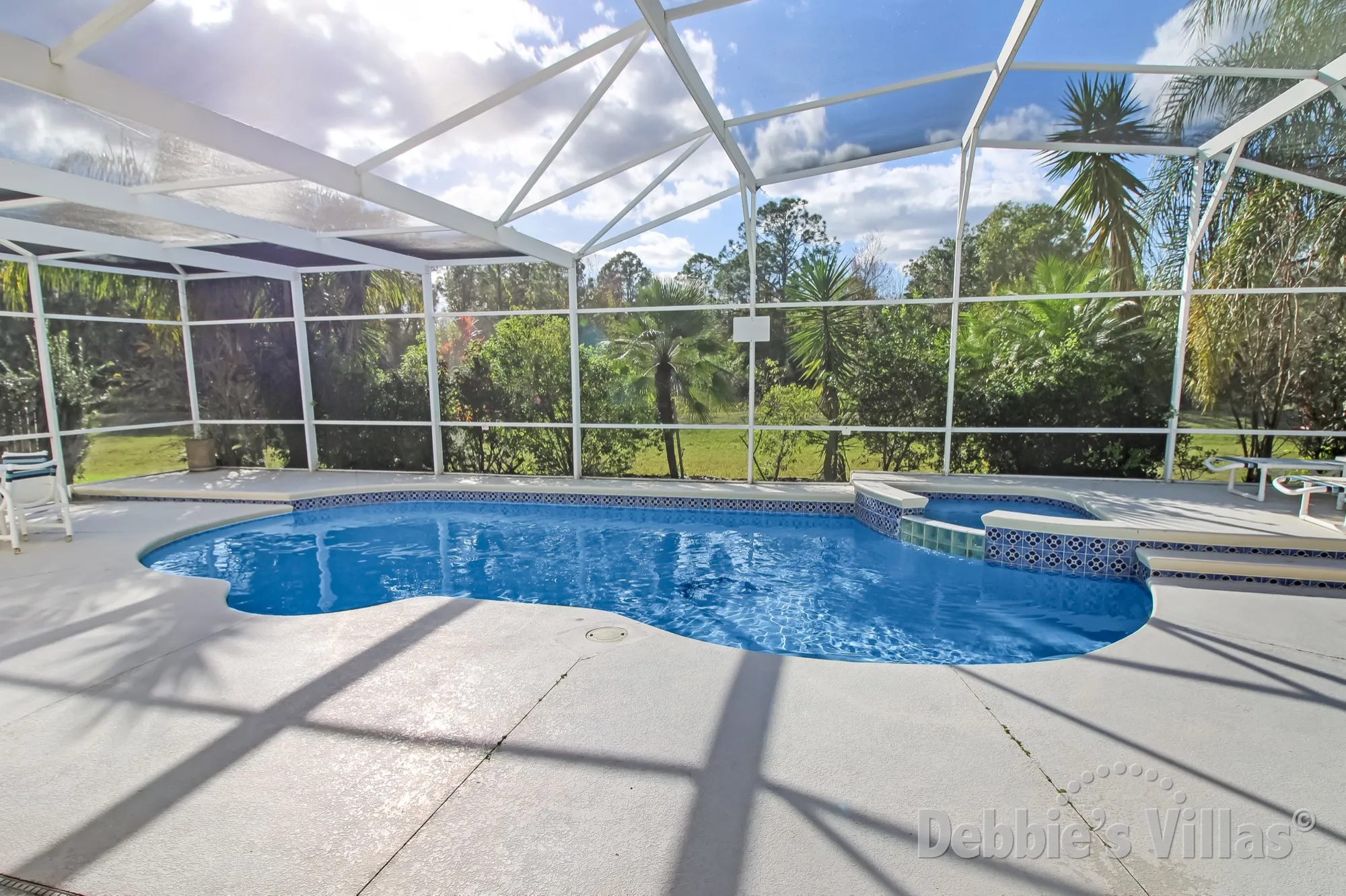 Highlands Reserve villa in Davenport with a scenic view from the west-facing private pool and spa