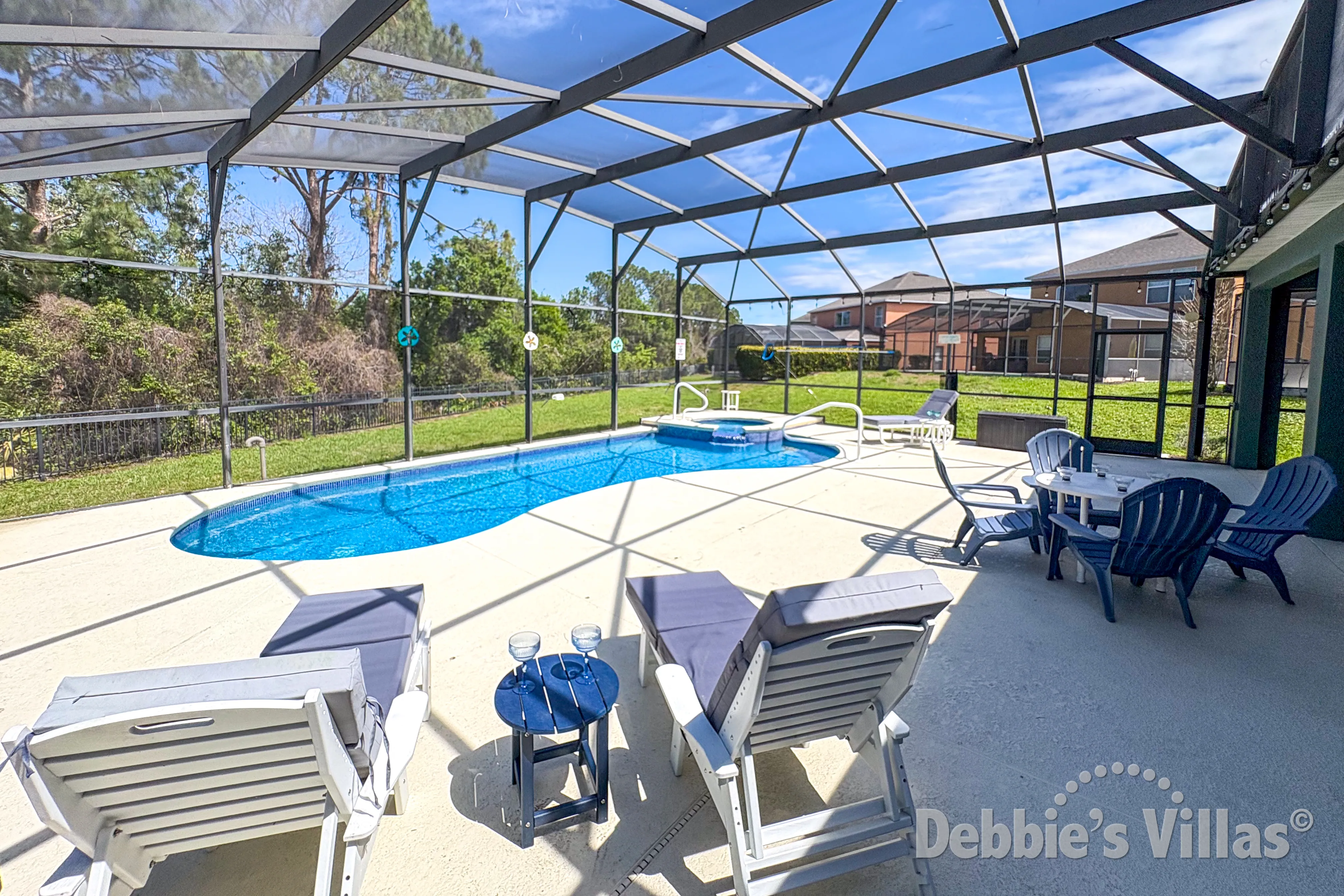 Pool and spa at this vacation villa on Emerald Island in Kissimmee 