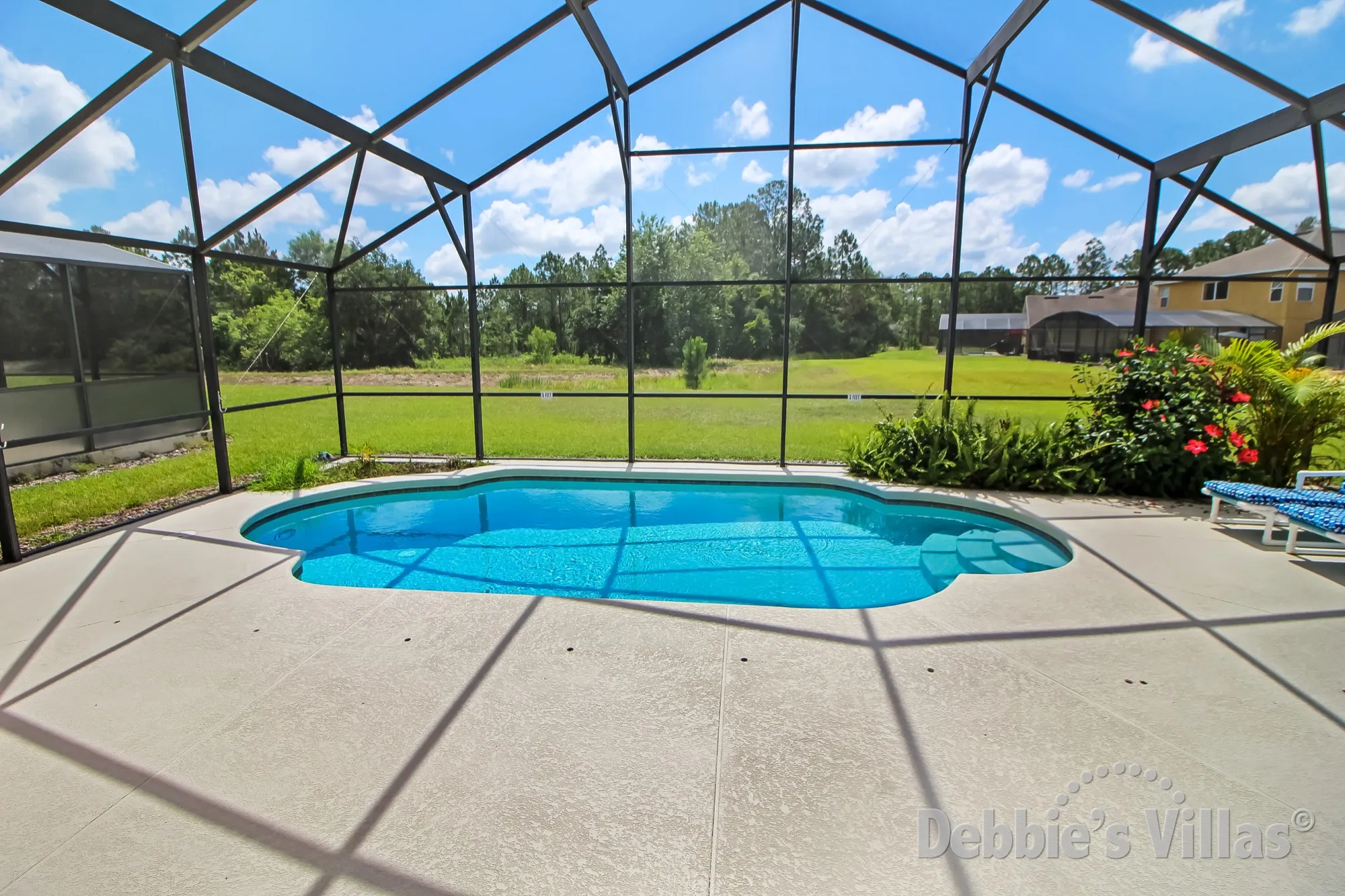 Sun-drenched pool deck on Watersong with no overlooking neighbours