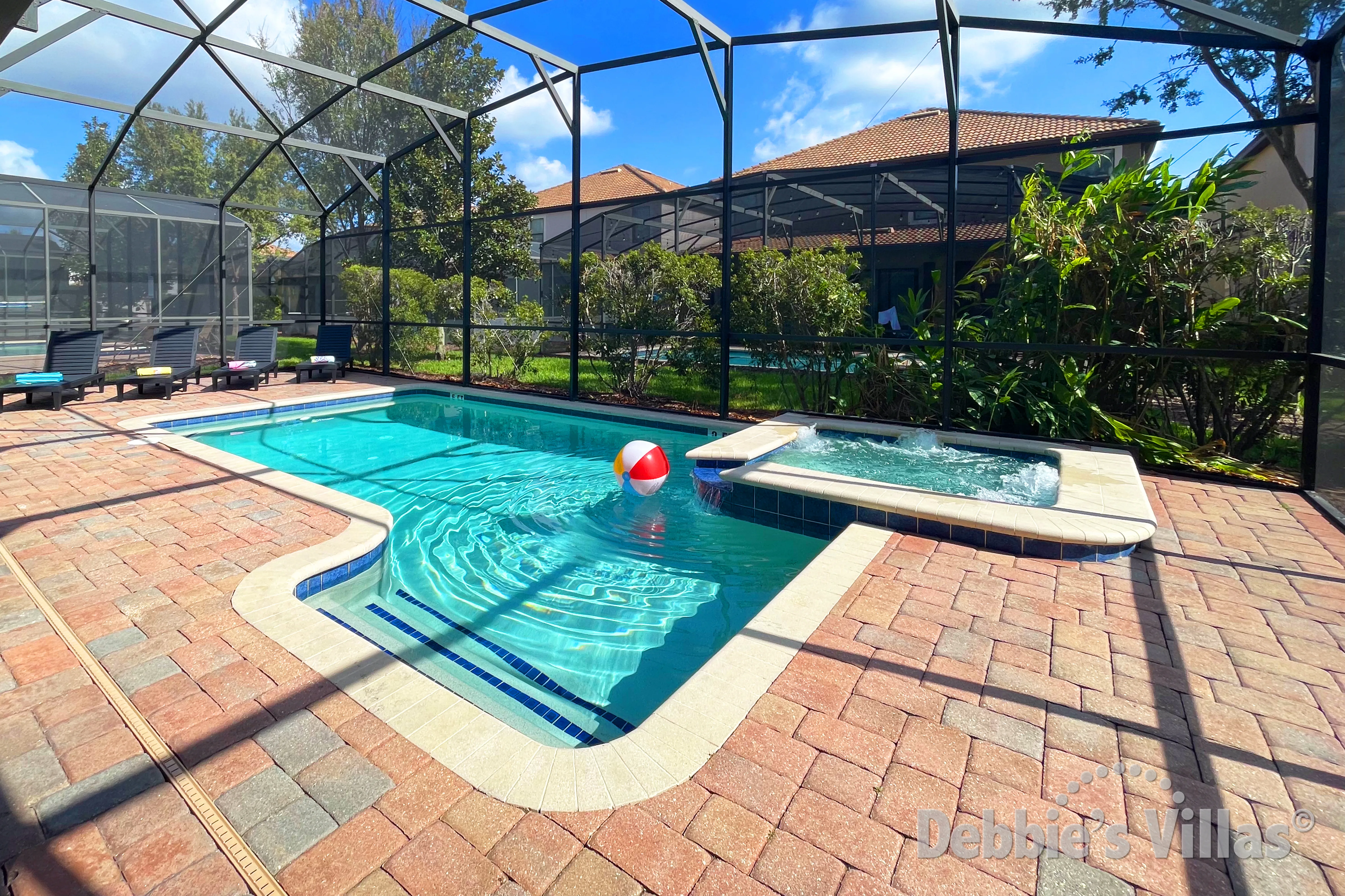 Private pool and spa at this vacation villa on ChampionsGate in Davenport