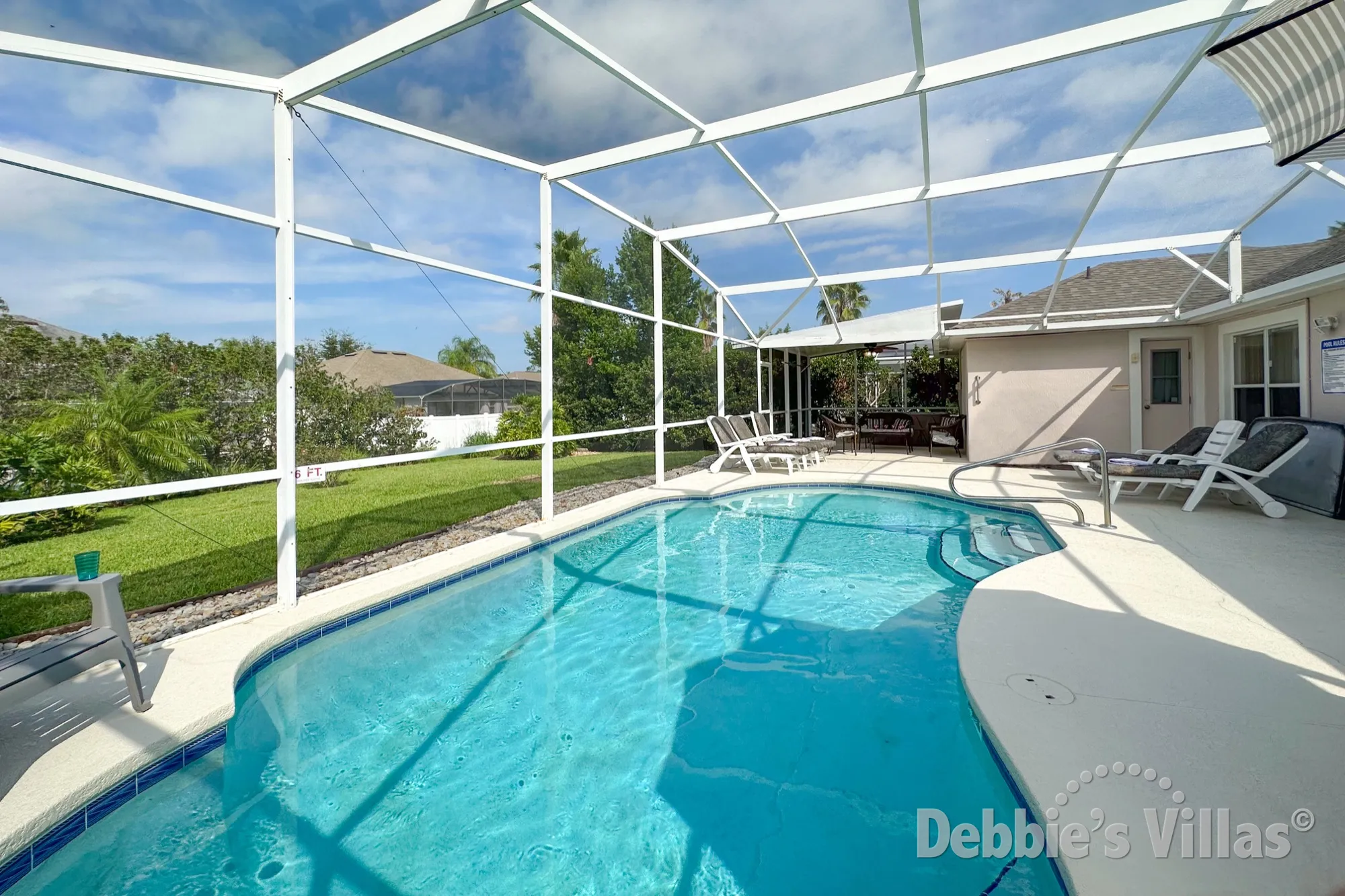 Stunning sunny west-facing pool deck at this Highlands Reserve vacation villa