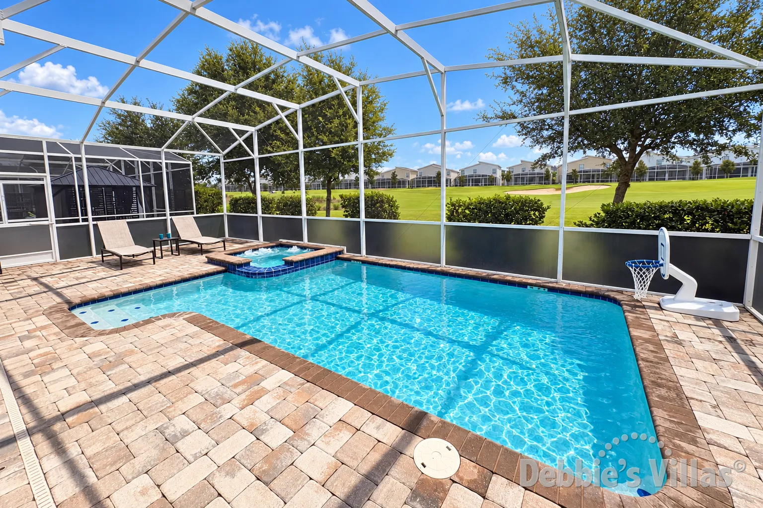 Pool and spa at this vacation villa on ChampionsGate in Davenport 